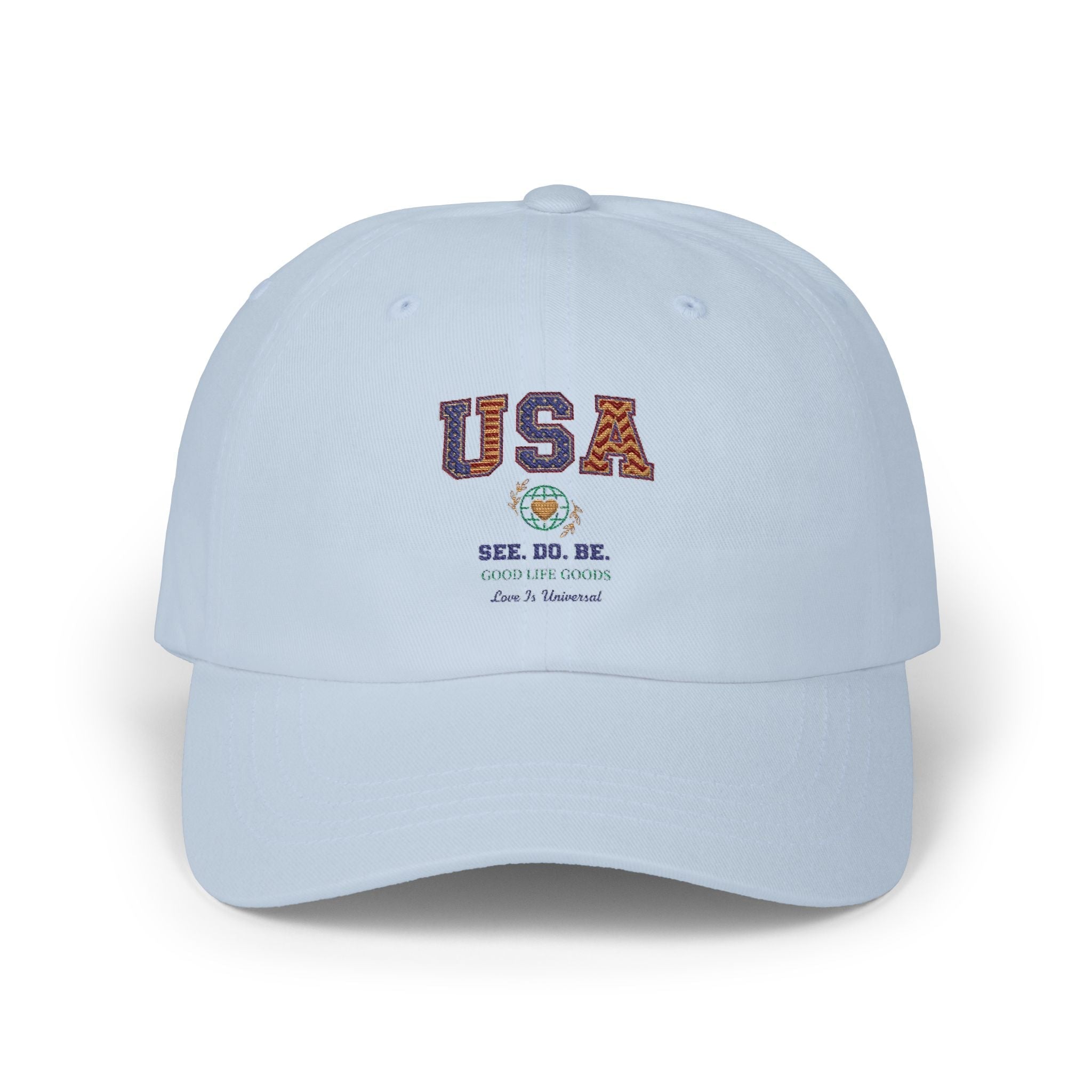 USA SEE. DO. BE. Dad Cap — Vintage Americana Embroidered Baseball Hat - Good Life Goods