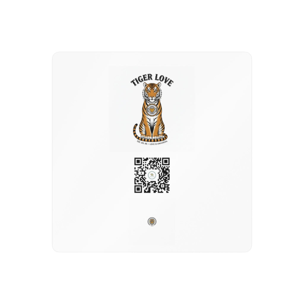 Tiger Love Kiss-Cut Vinyl Decal — QR Code Sticker for Laptops, Water Bottles & Windows