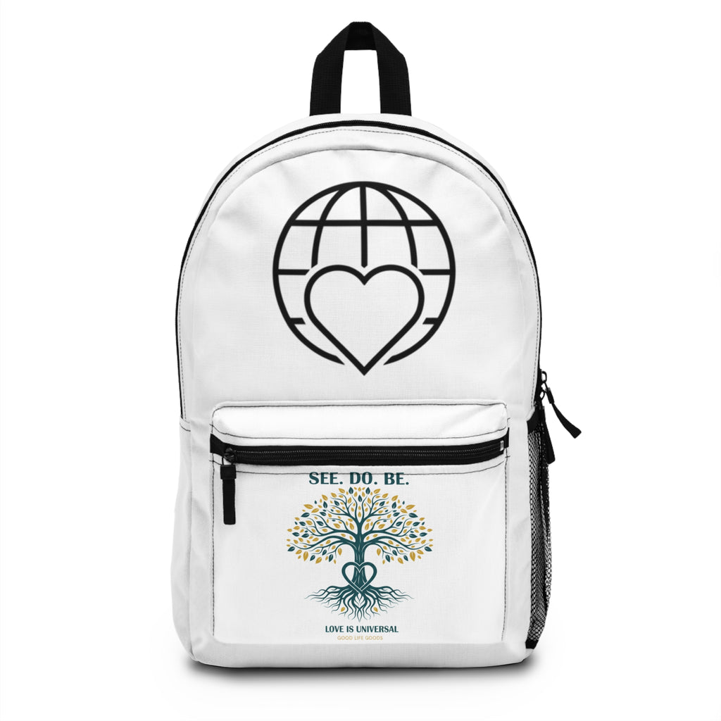 Backpack — "See. Do. Be. Love Is Universal" Minimalist Canvas Daypack
