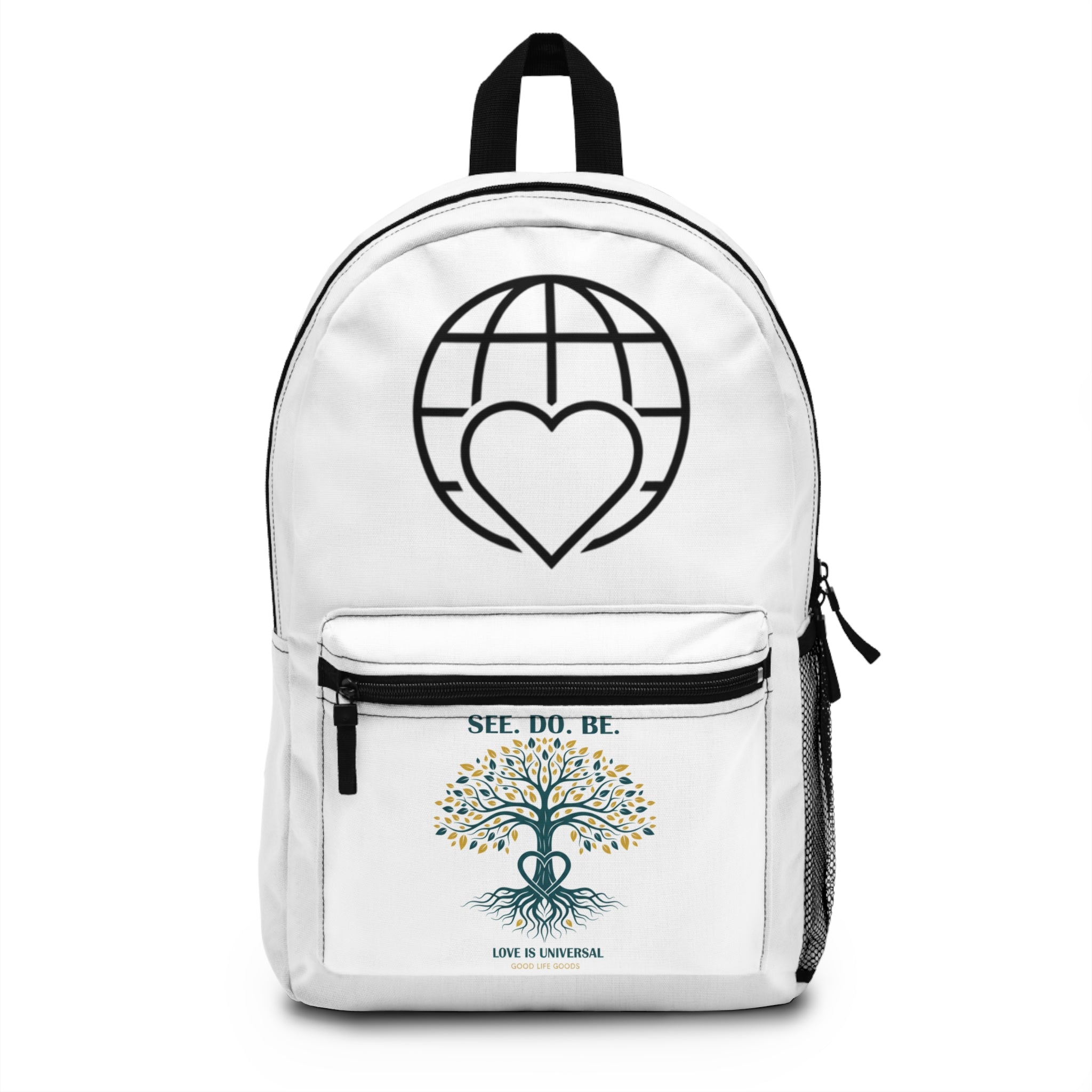 Backpack — "See. Do. Be. Love Is Universal" Minimalist Canvas Daypack