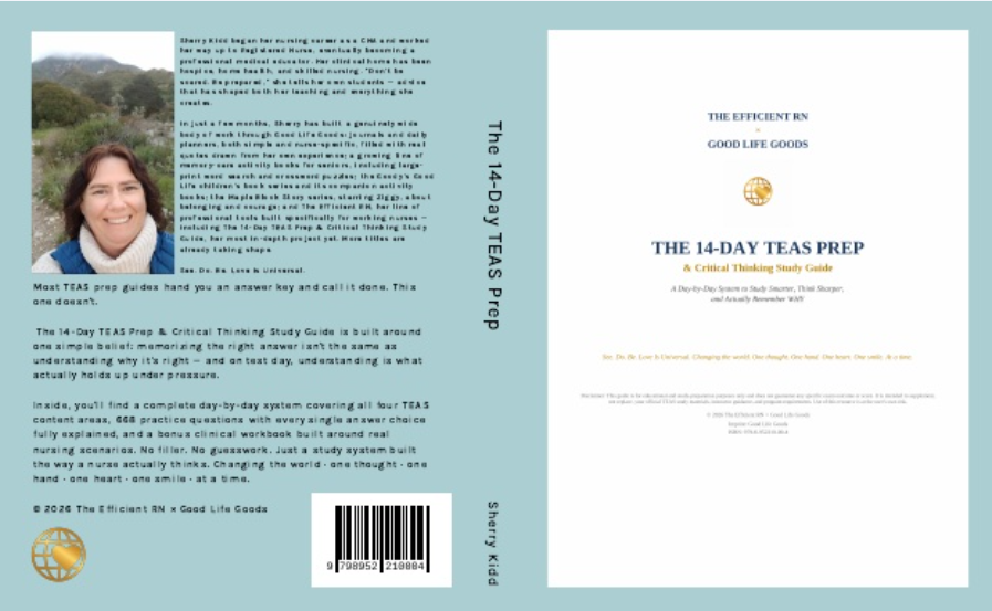 The 14-Day TEAS Prep & Critical Thinking Study Guide — Full cover showing front, spine, and back with ISBN barcode and author photo