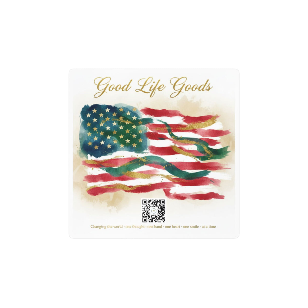 American Flag Kiss-Cut Vinyl Decal — 'Good Life Goods' Patriotic Sticker - Good Life Goods