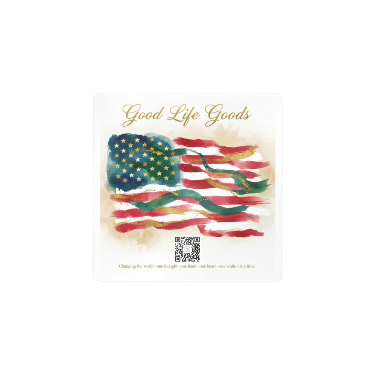 American Flag Kiss-Cut Vinyl Decal — 'Good Life Goods' Patriotic Sticker - Good Life Goods