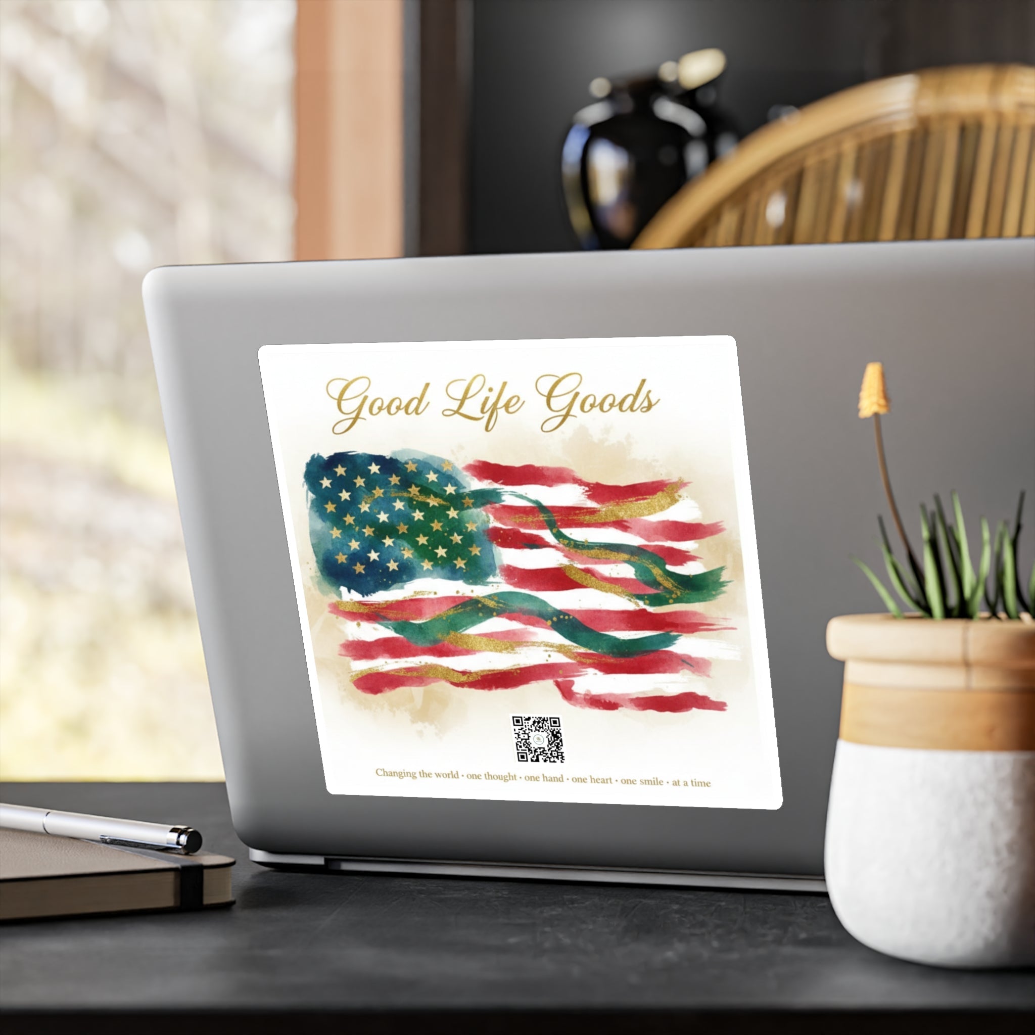 American Flag Kiss-Cut Vinyl Decal — 'Good Life Goods' Patriotic Sticker - Good Life Goods