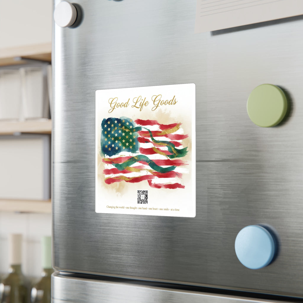 American Flag Kiss-Cut Vinyl Decal — 'Good Life Goods' Patriotic Sticker - Good Life Goods