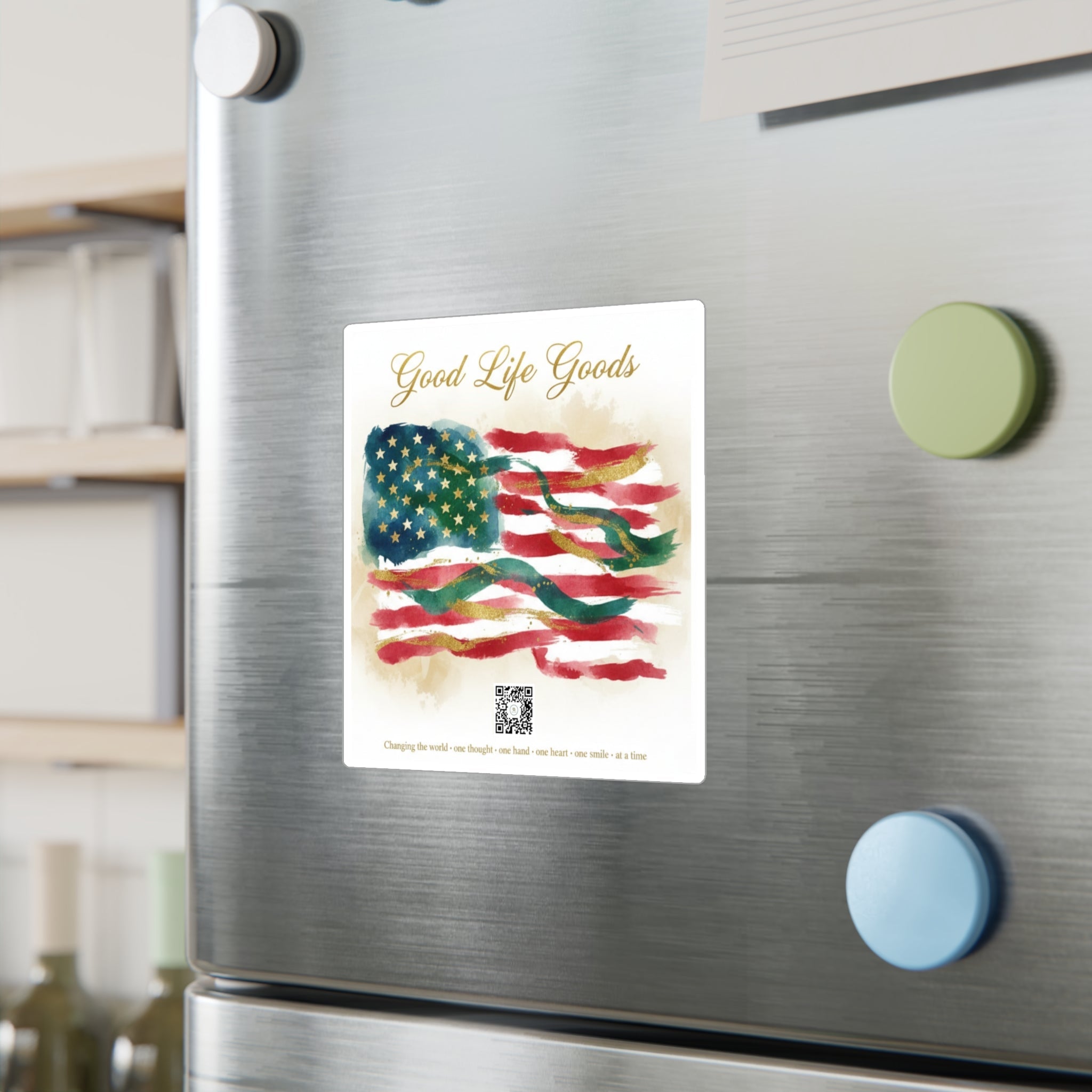 American Flag Kiss-Cut Vinyl Decal — 'Good Life Goods' Patriotic Sticker - Good Life Goods