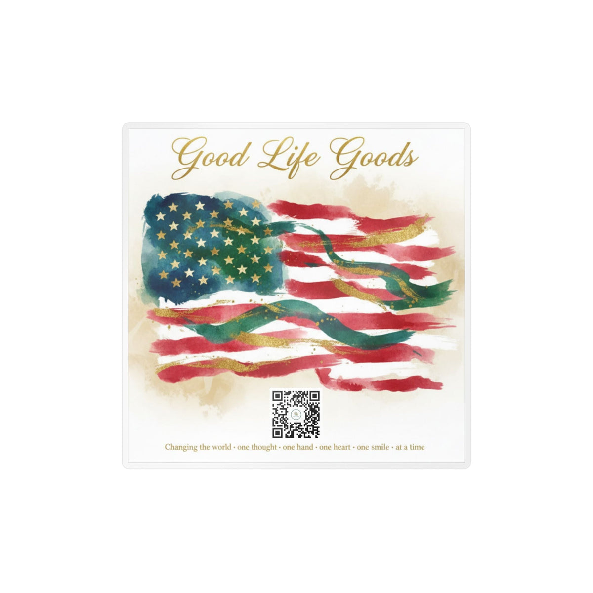 American Flag Kiss-Cut Vinyl Decal — 'Good Life Goods' Patriotic Sticker - Good Life Goods