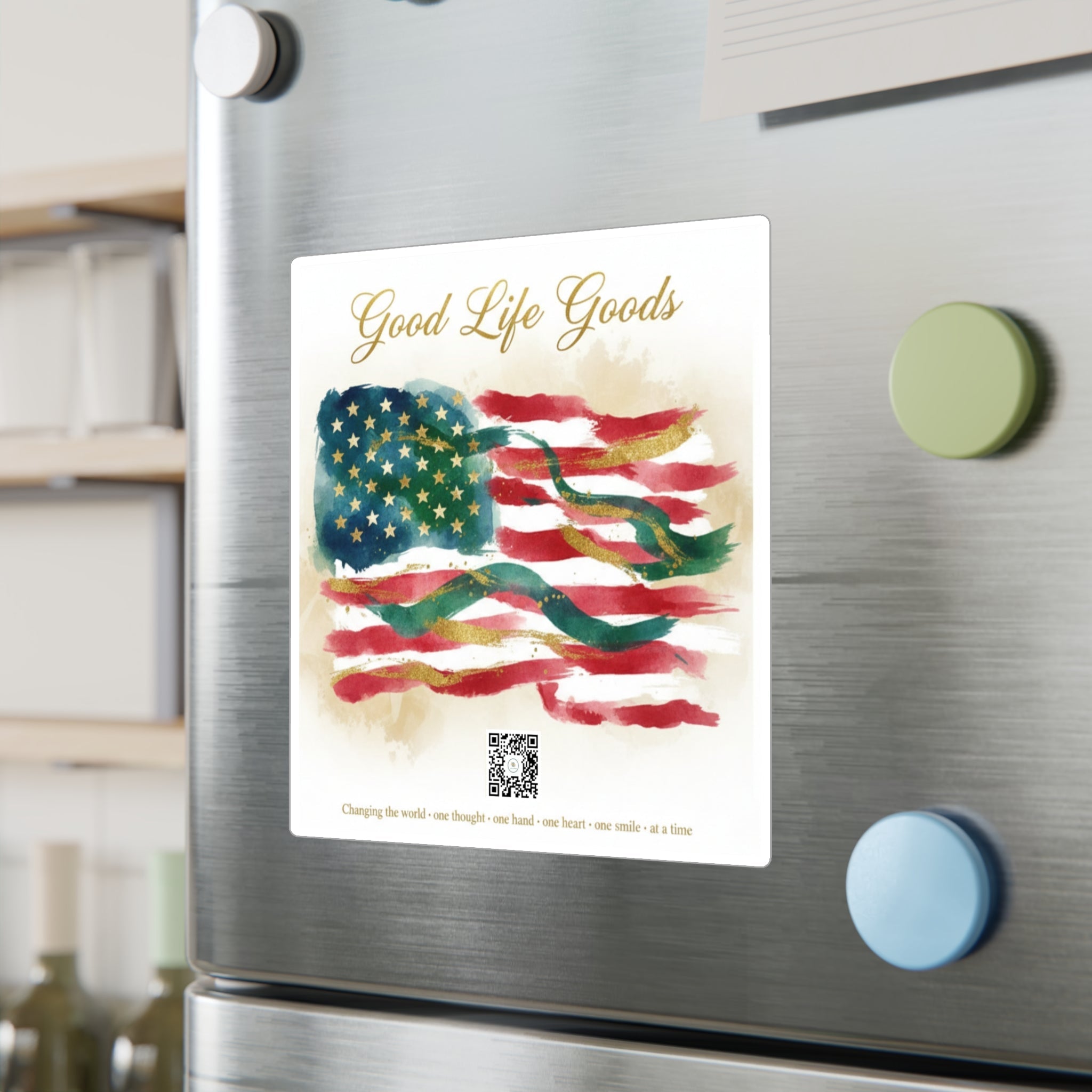American Flag Kiss-Cut Vinyl Decal — 'Good Life Goods' Patriotic Sticker - Good Life Goods