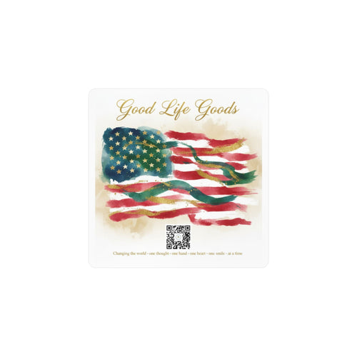 American Flag Kiss-Cut Vinyl Decal — 'Good Life Goods' Patriotic Sticker - Good Life Goods