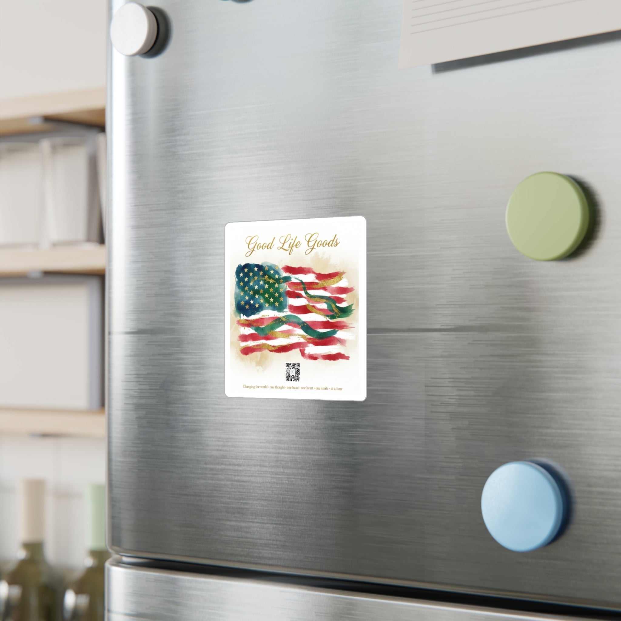 American Flag Kiss-Cut Vinyl Decal — 'Good Life Goods' Patriotic Sticker - Good Life Goods