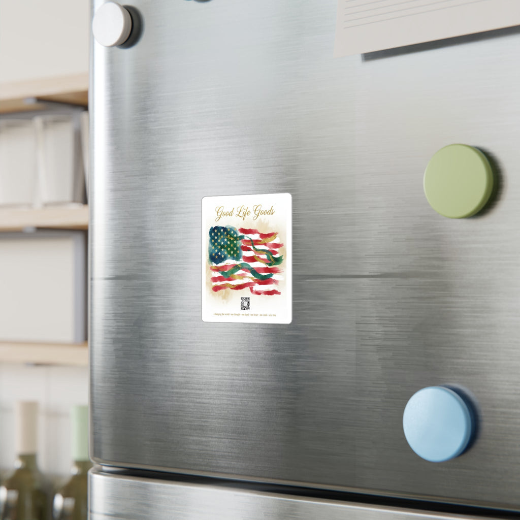 American Flag Kiss-Cut Vinyl Decal — 'Good Life Goods' Patriotic Sticker - Good Life Goods