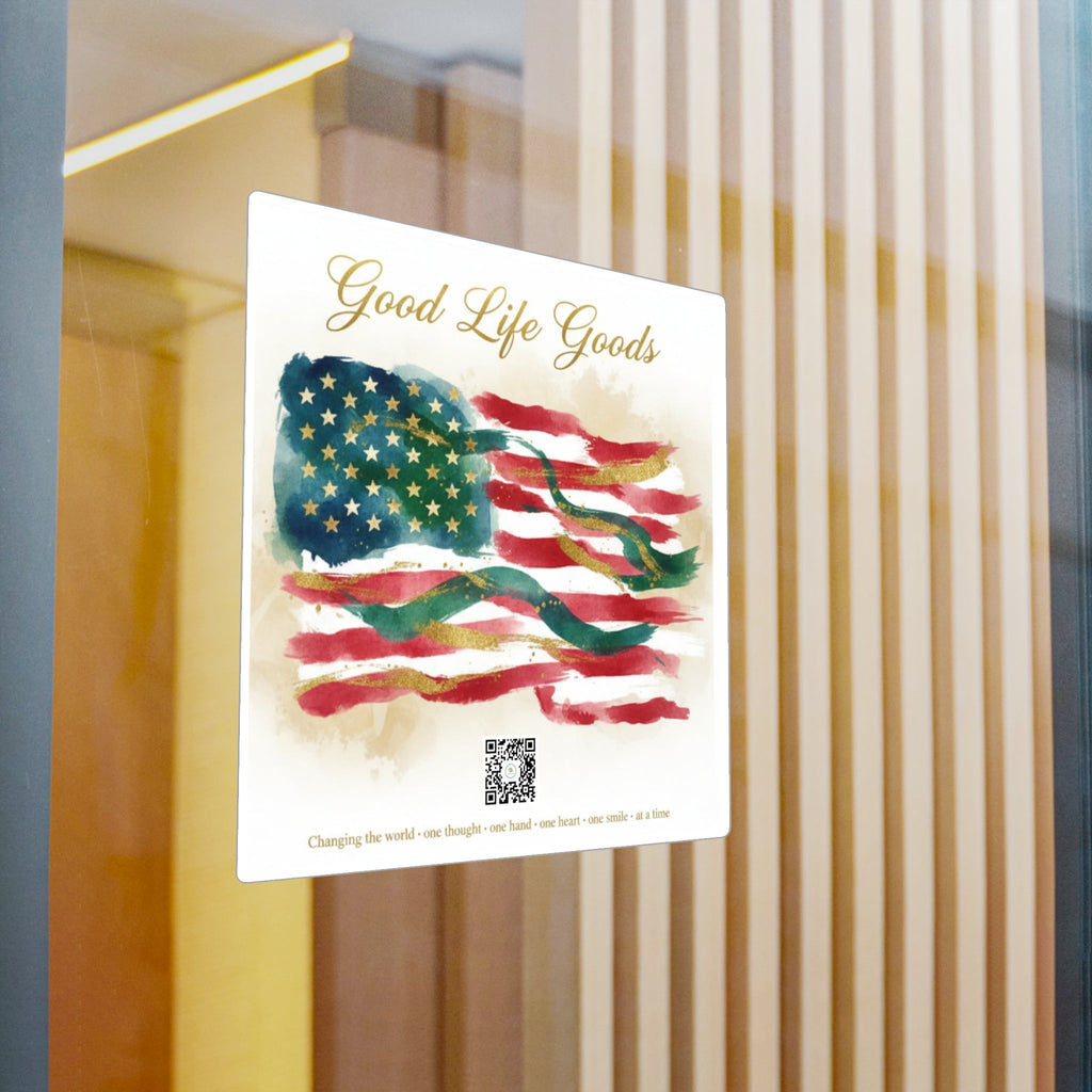 American Flag Kiss-Cut Vinyl Decal — 'Good Life Goods' Patriotic Sticker - Good Life Goods