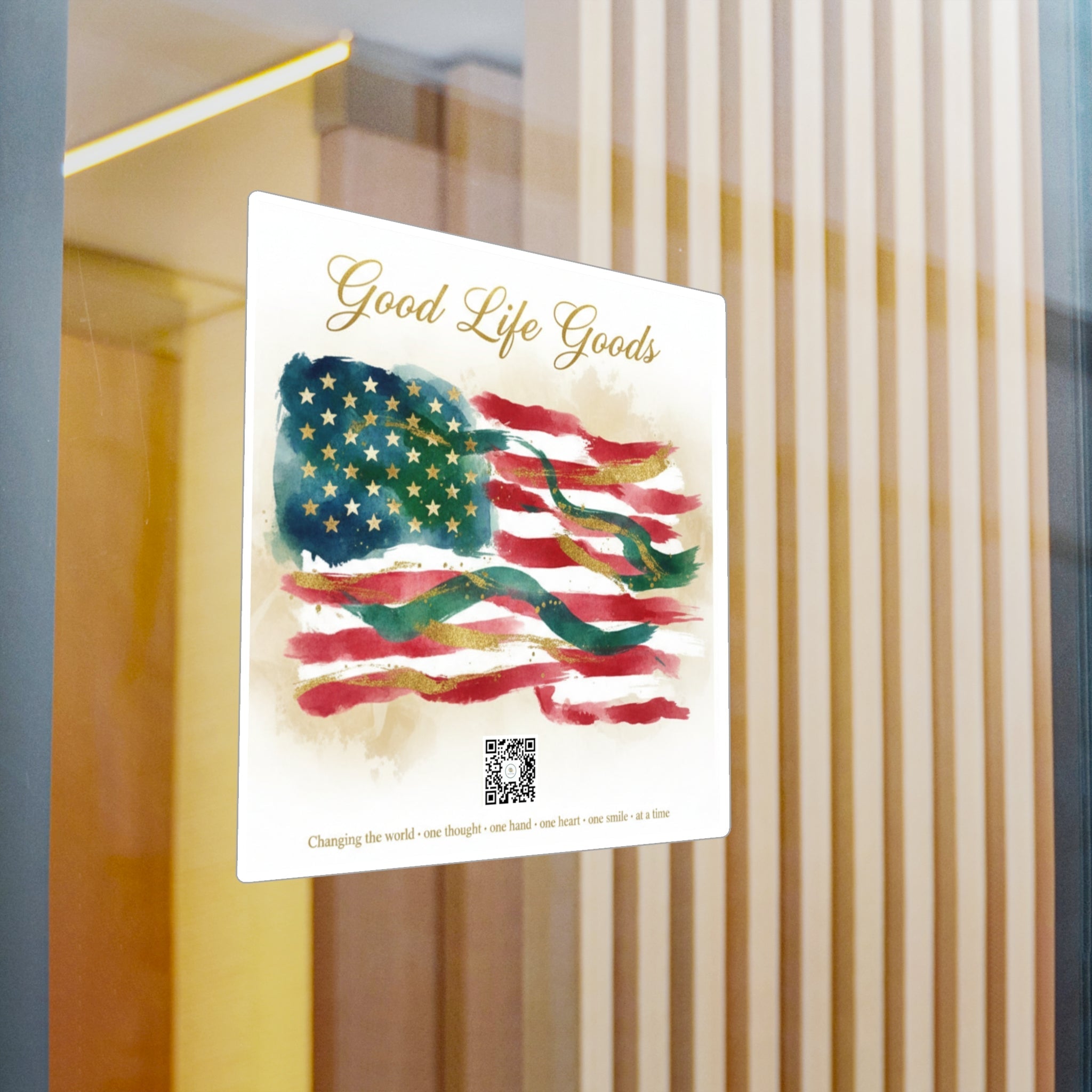 American Flag Kiss-Cut Vinyl Decal — 'Good Life Goods' Patriotic Sticker - Good Life Goods