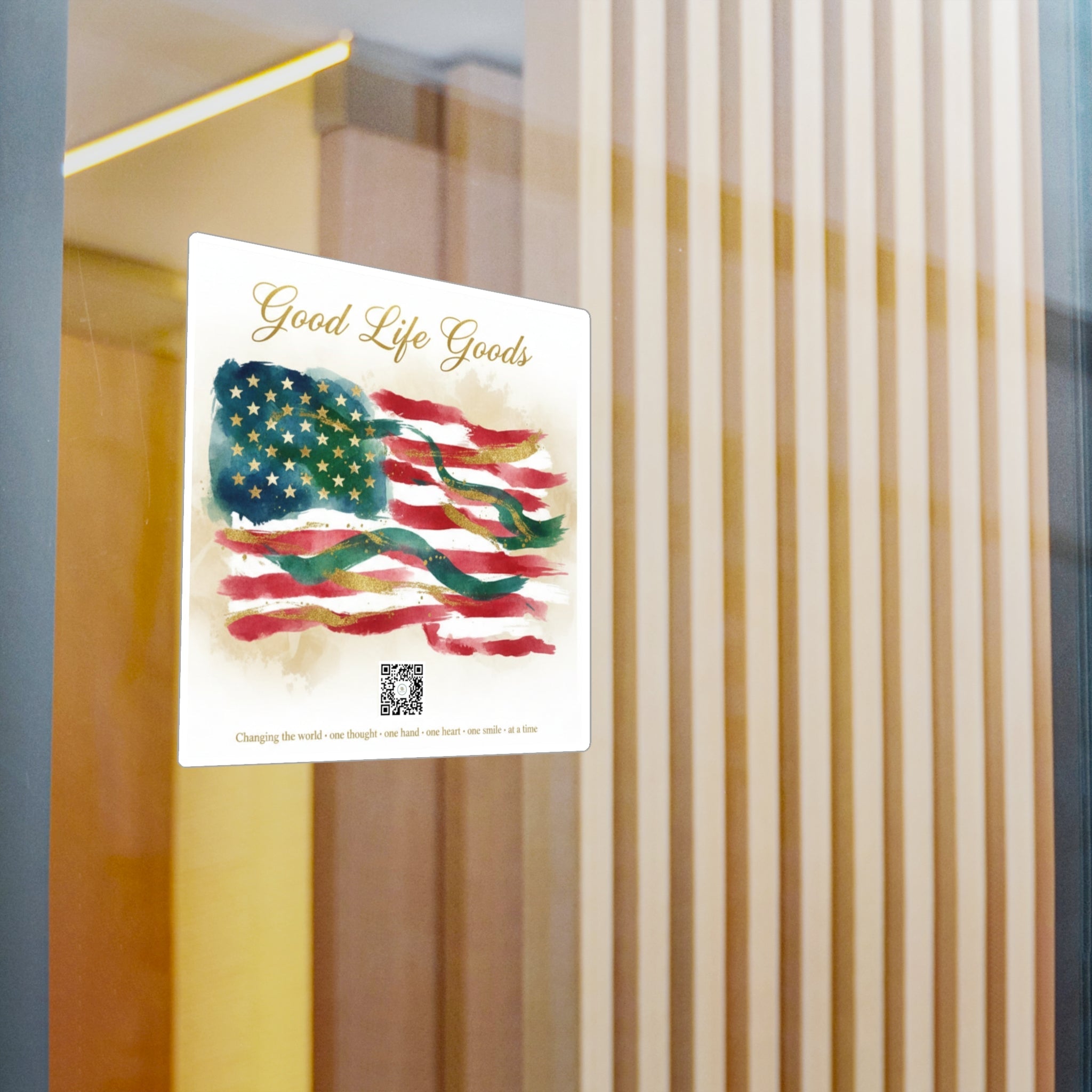 American Flag Kiss-Cut Vinyl Decal — 'Good Life Goods' Patriotic Sticker - Good Life Goods