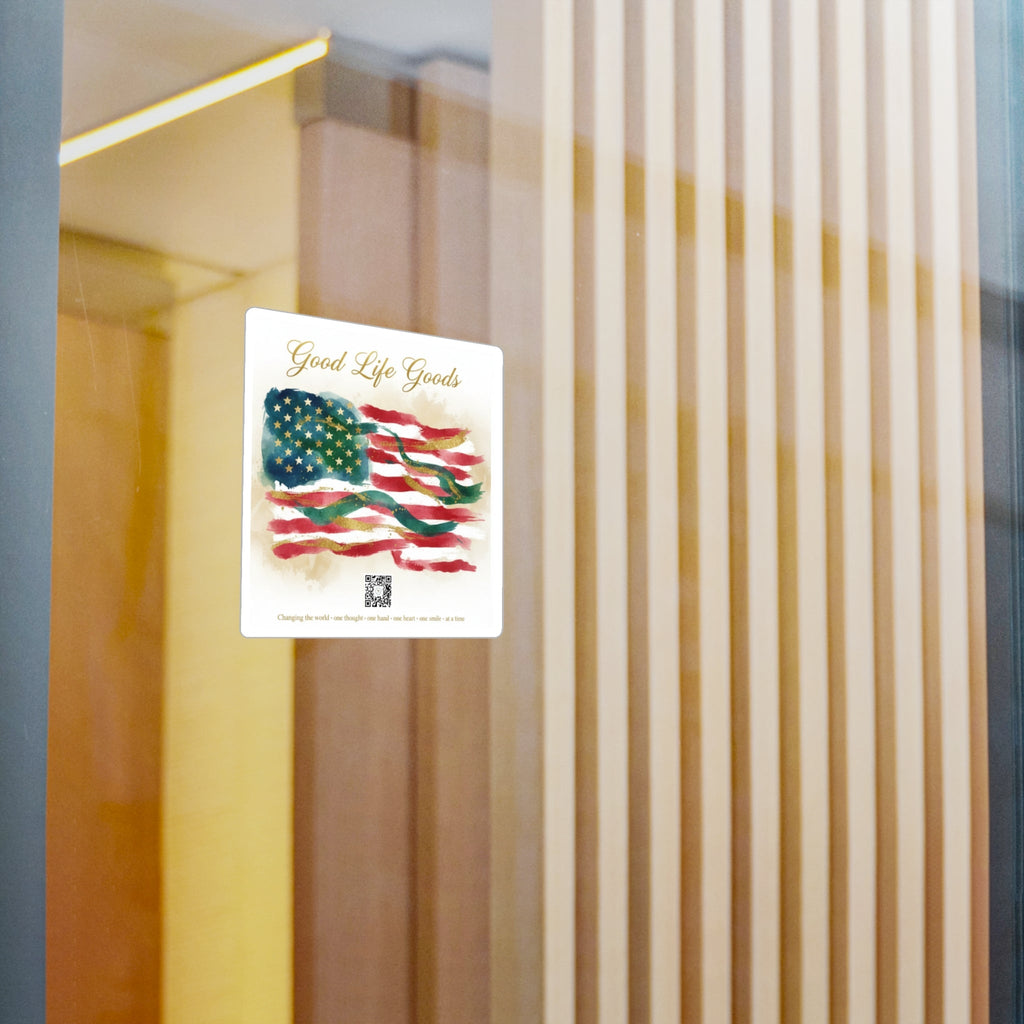 American Flag Kiss-Cut Vinyl Decal — 'Good Life Goods' Patriotic Sticker - Good Life Goods