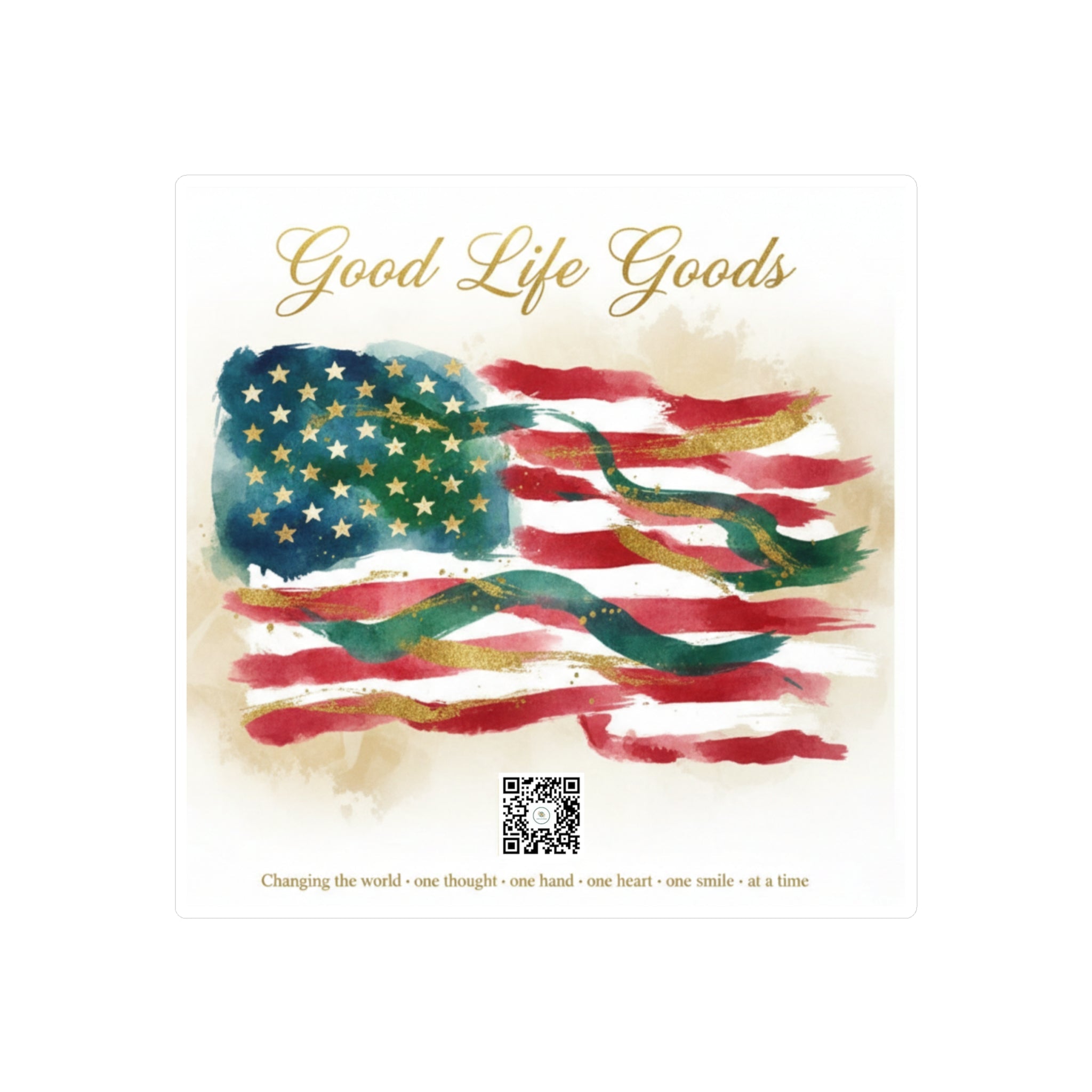 American Flag Kiss-Cut Vinyl Decal — 'Good Life Goods' Patriotic Sticker - Good Life Goods