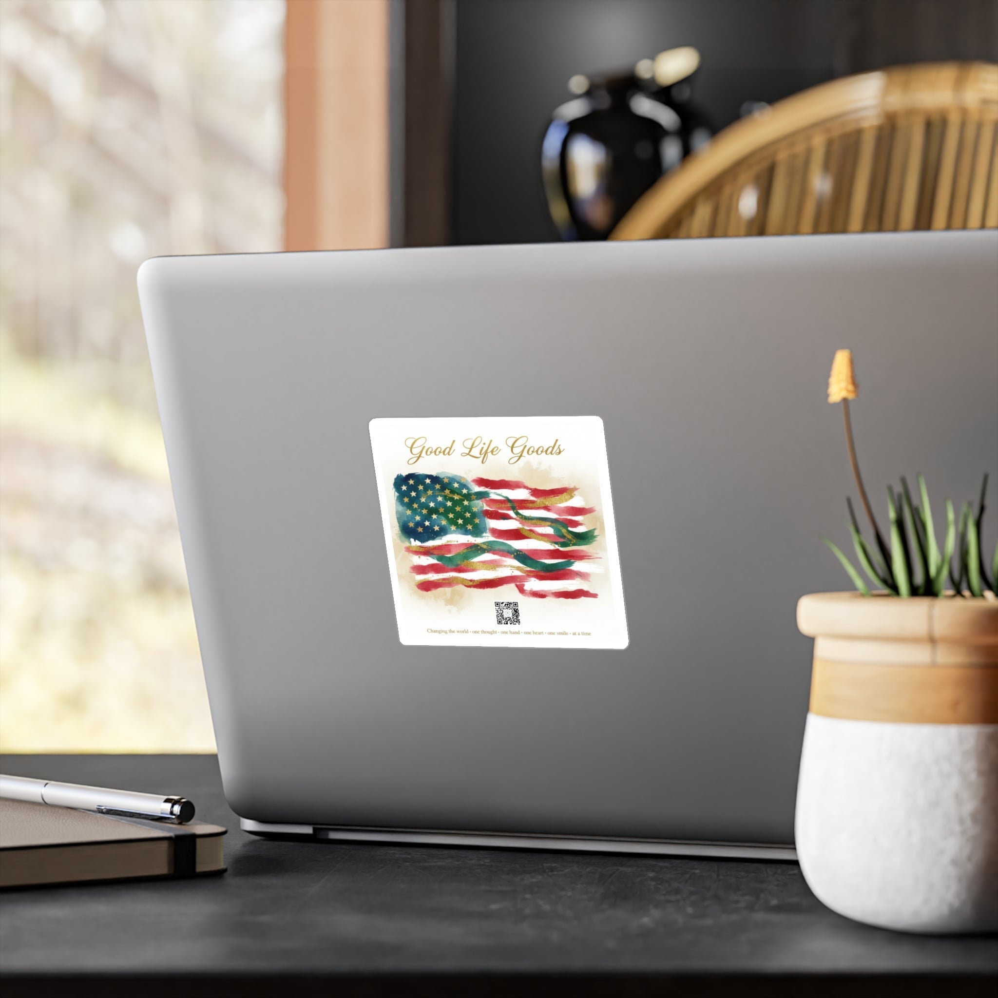 American Flag Kiss-Cut Vinyl Decal — 'Good Life Goods' Patriotic Sticker - Good Life Goods
