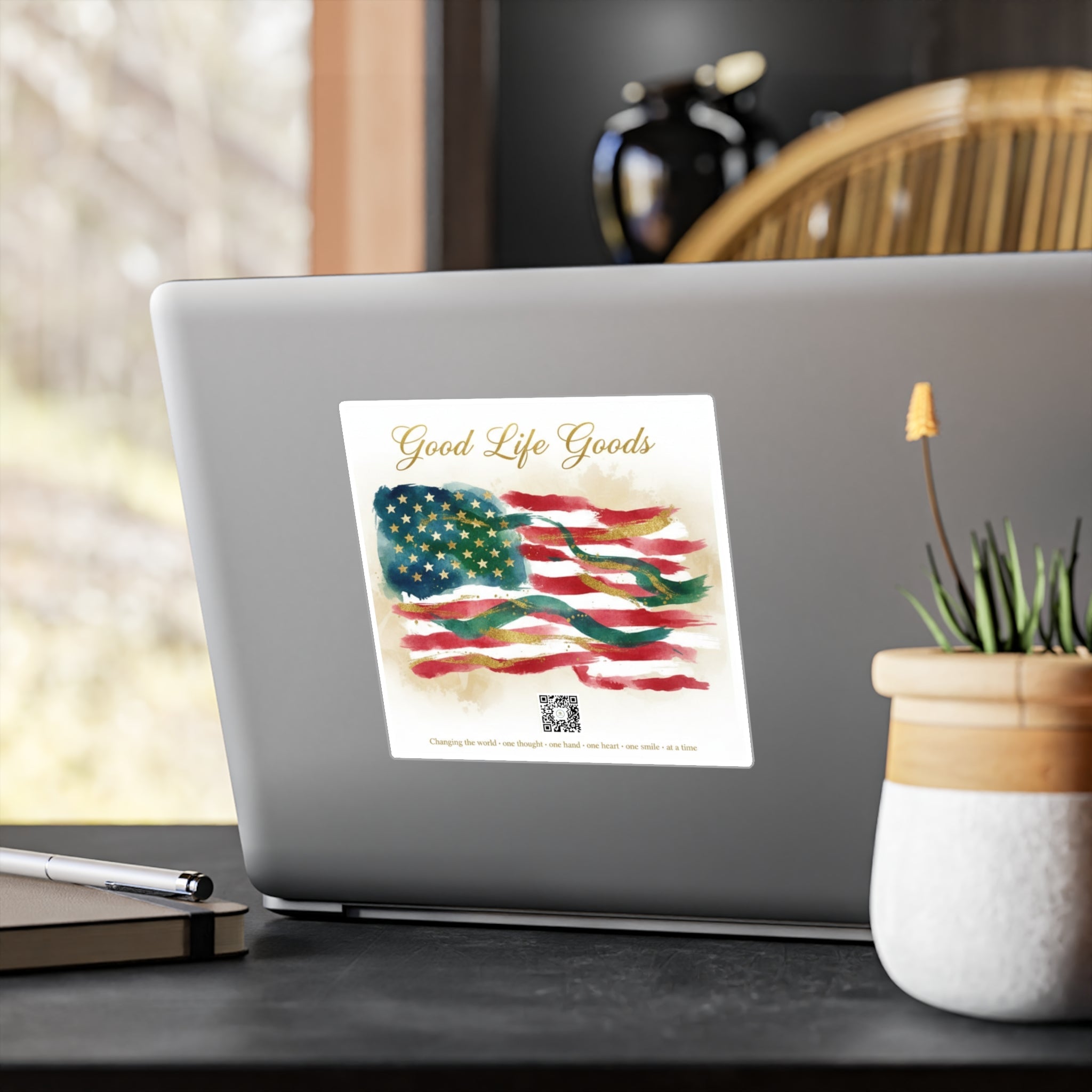 American Flag Kiss-Cut Vinyl Decal — 'Good Life Goods' Patriotic Sticker - Good Life Goods