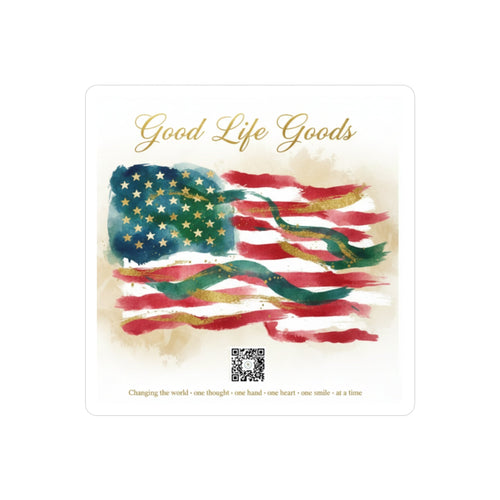 American Flag Kiss-Cut Vinyl Decal — 'Good Life Goods' Patriotic Sticker - Good Life Goods