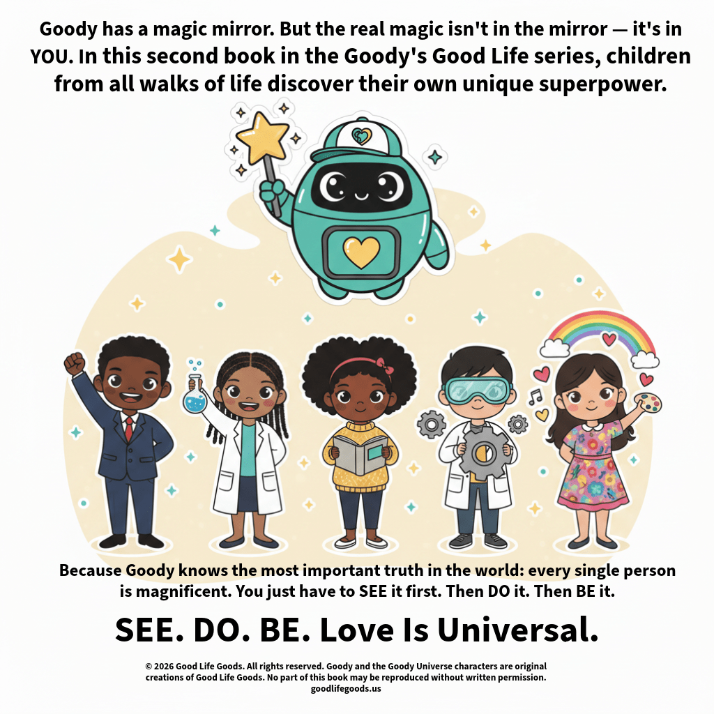 Board Book — "Goody Says SEE. DO. BE." Book 2 of the Goody's Good Life Series - A Children's Diversity & Empowerment Story - Good Life Goods