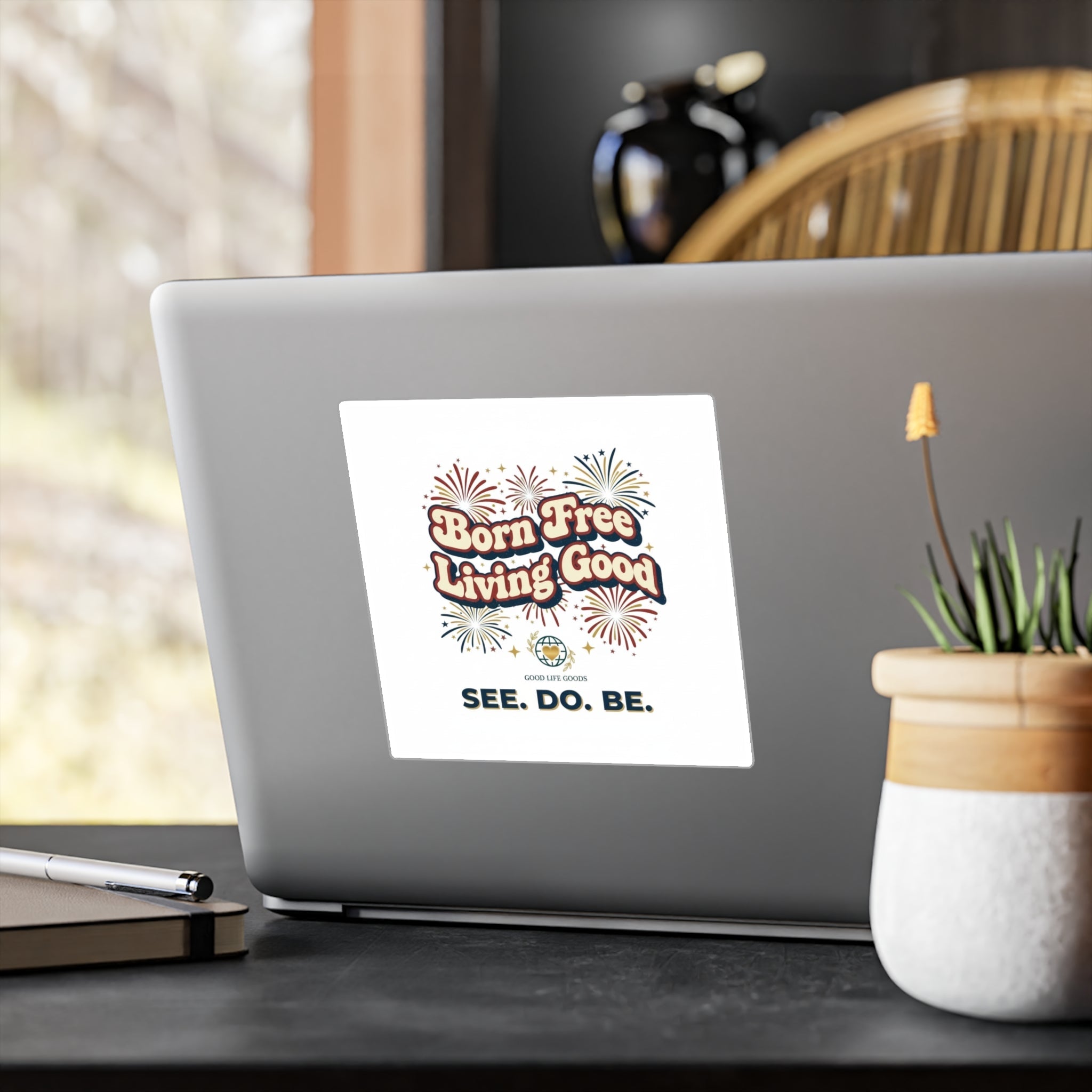 Born Free Living Good Kiss-Cut Vinyl Decal — Retro Fireworks Sticker (See. Do. Be.) - Good Life Goods