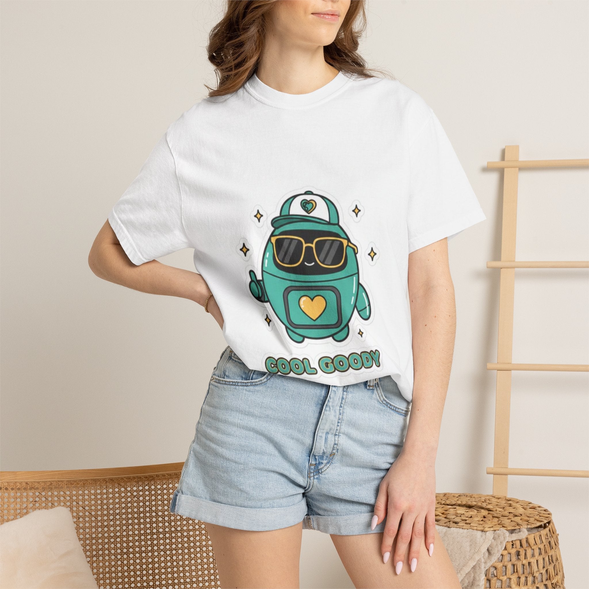 Cool Goody Adult T-Shirt | Goody Universe Sunglasses Robot Graphic Tee - Good Life Goods