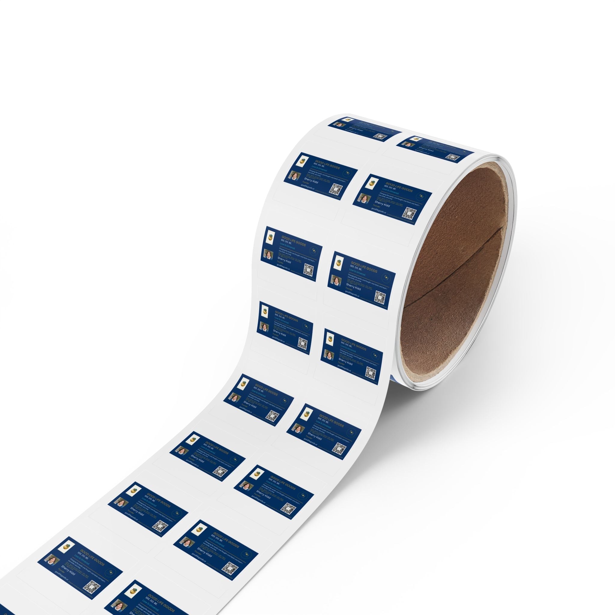 Custom Square Label Sticker Rolls — Personalized Business Address & QR Code Labels - Good Life Goods