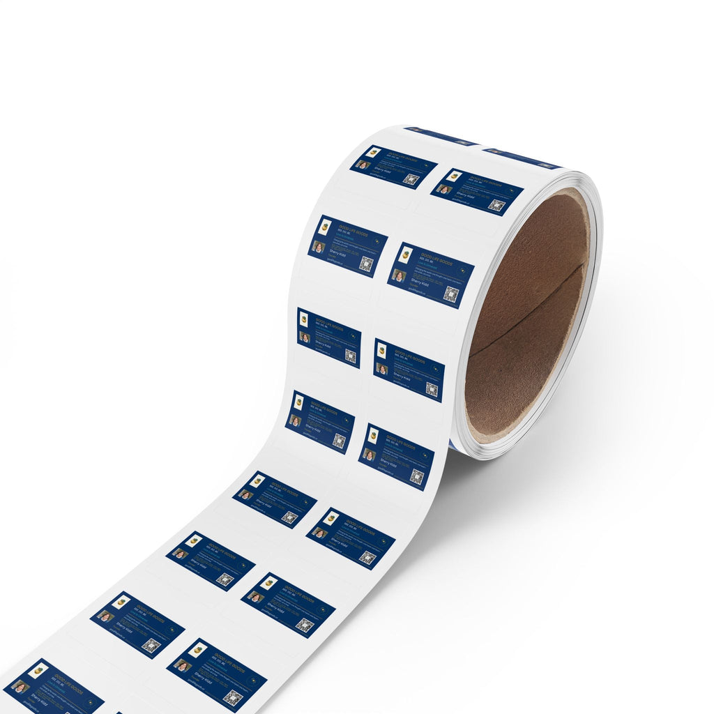 Custom Square Label Sticker Rolls — Personalized Business Address & QR Code Labels - Good Life Goods