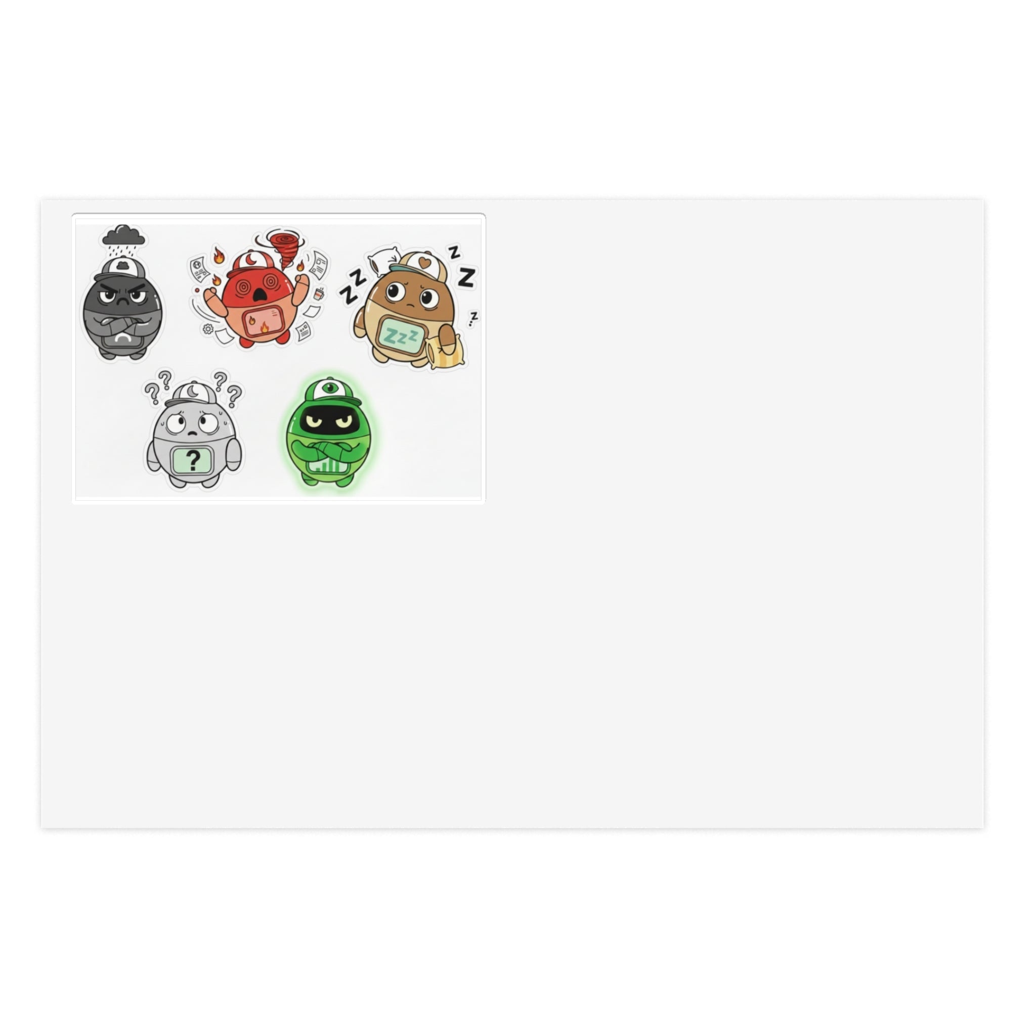 Cute Monster Sticker Sheets — Sleepy & Moody Kawaii Vinyl Stickers - Good Life Goods