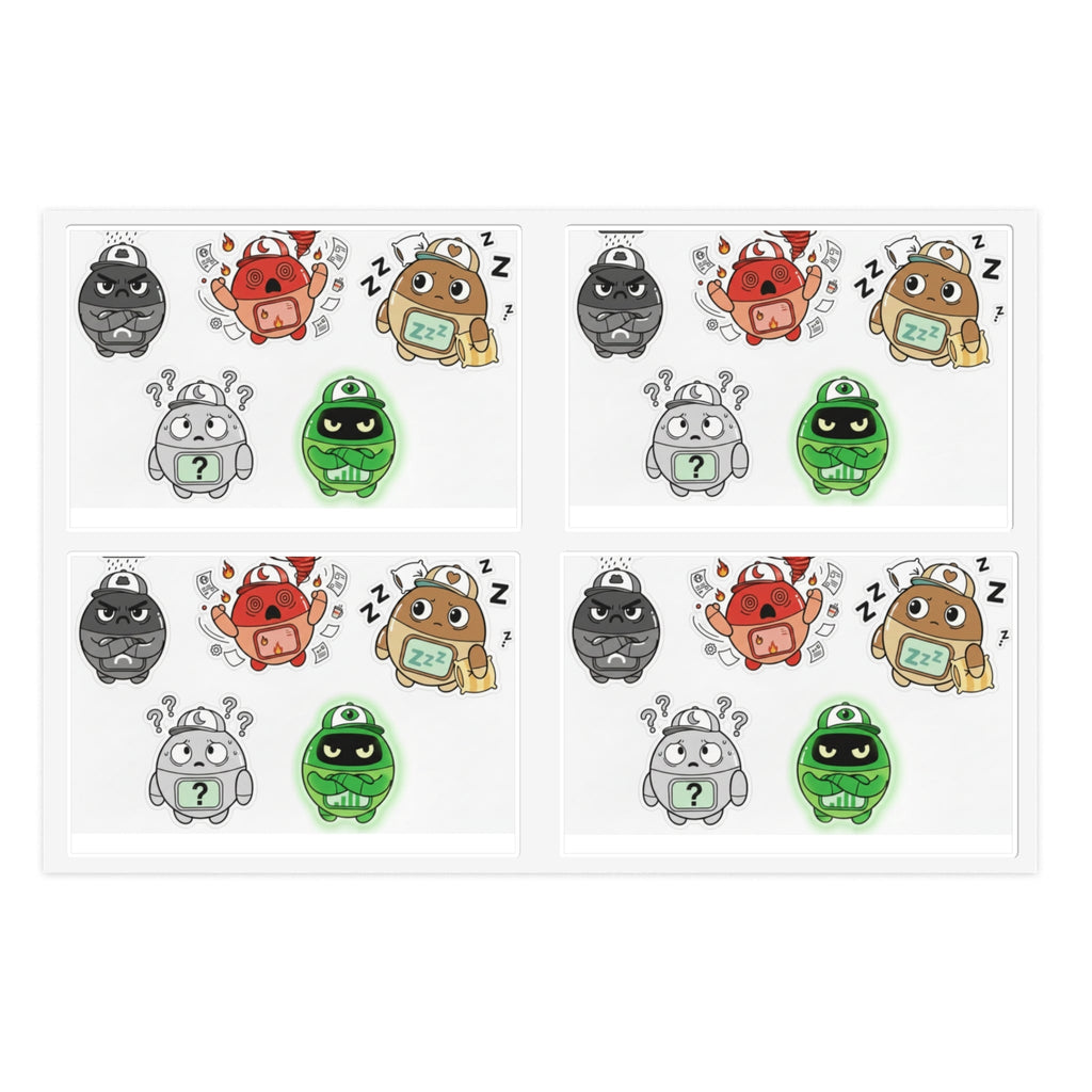 Cute Monster Sticker Sheets — Sleepy & Moody Kawaii Vinyl Stickers - Good Life Goods