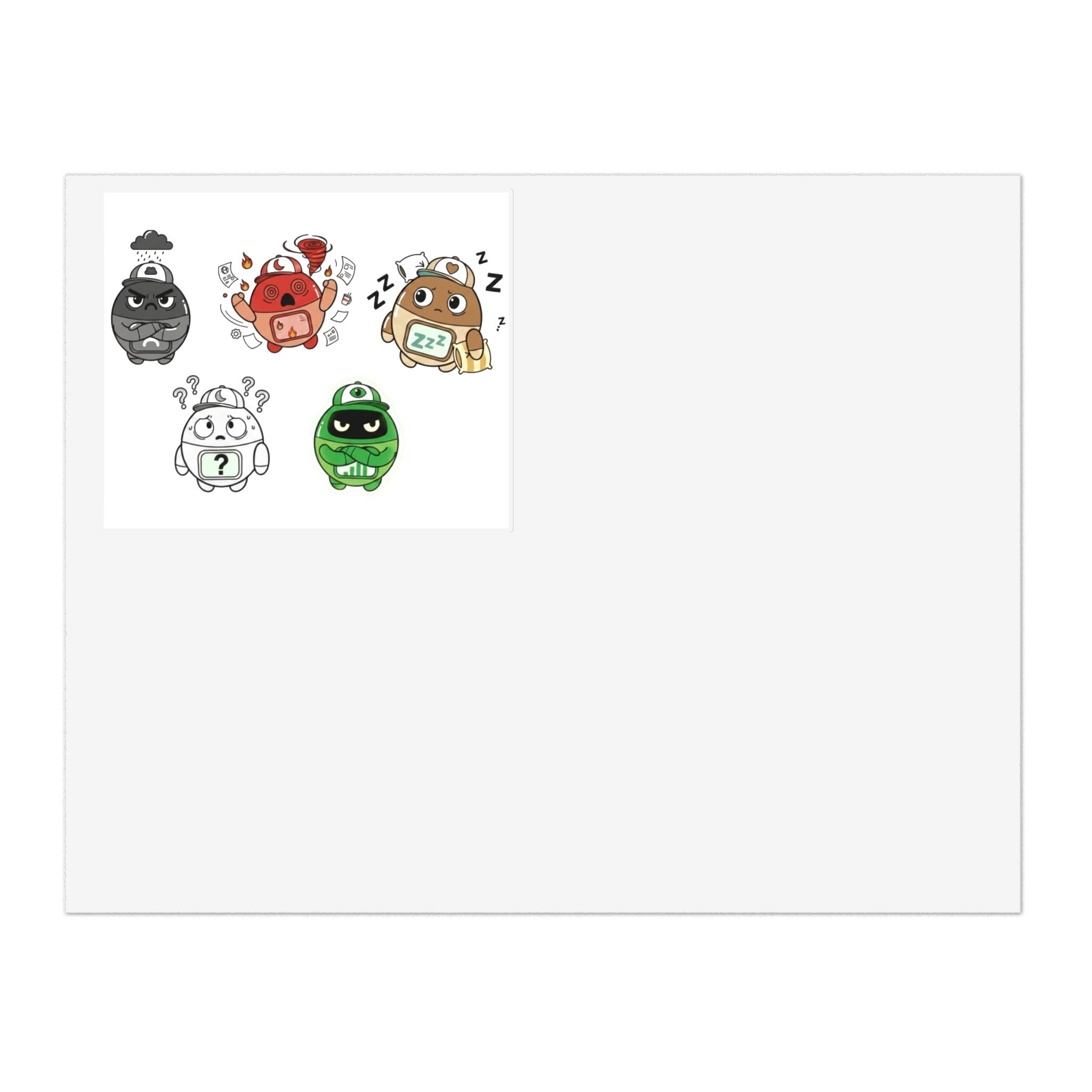 Cute Monster Sticker Sheets — Sleepy & Moody Kawaii Vinyl Stickers - Good Life Goods