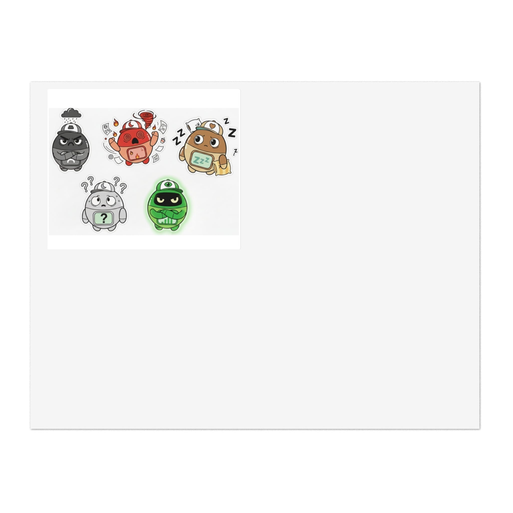 Cute Monster Sticker Sheets — Sleepy & Moody Kawaii Vinyl Stickers - Good Life Goods