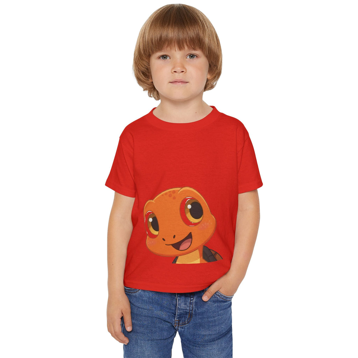 Cute Orange Ziggy Toddler T-Shirt | Maple Block Story Smiling Lizard Tee - Good Life Goods