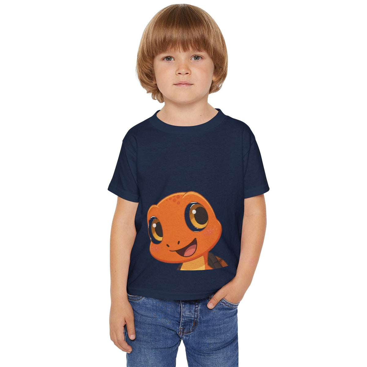 Cute Orange Ziggy Toddler T-Shirt | Maple Block Story Smiling Lizard Tee - Good Life Goods