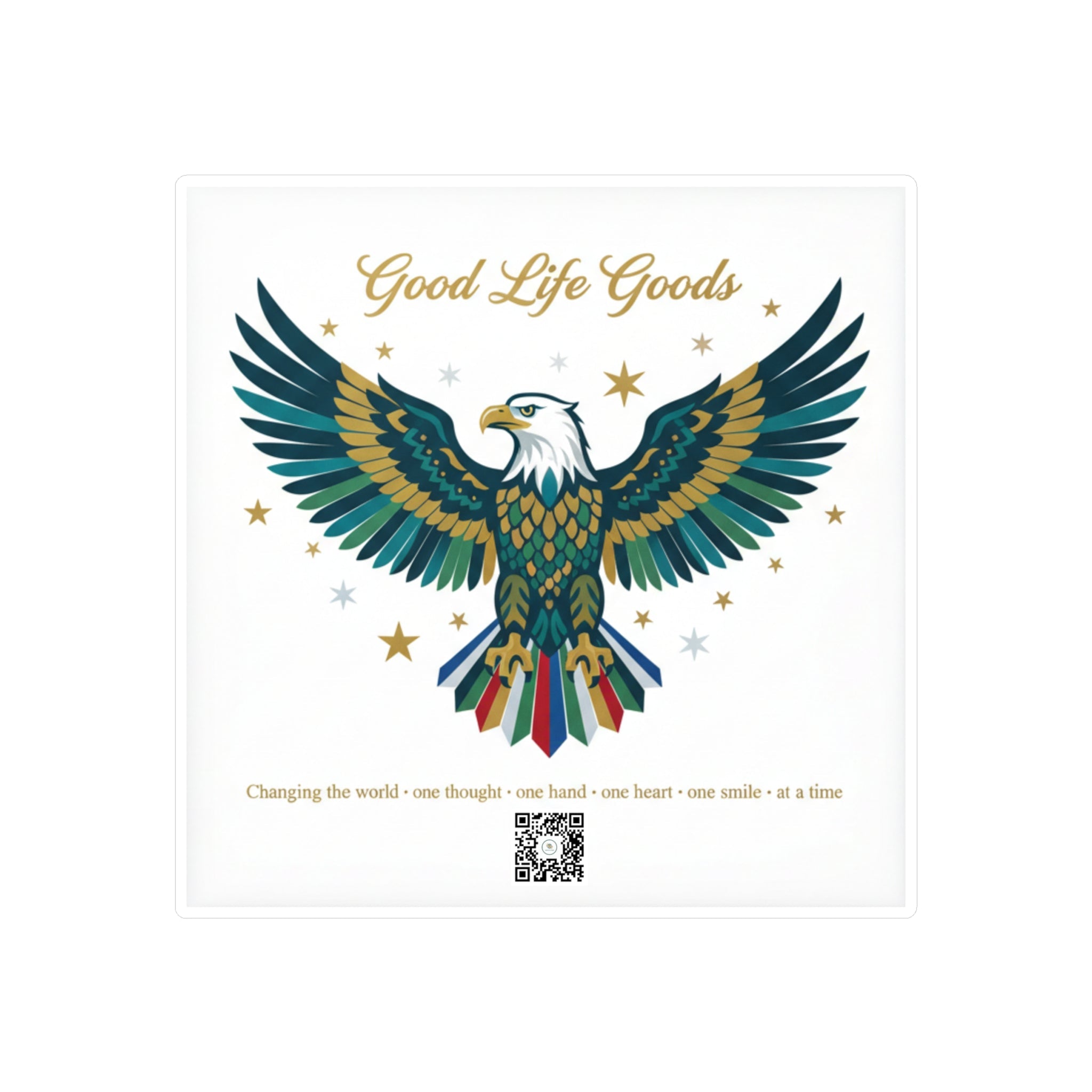 Eagle Kiss-Cut Vinyl Decal — 'Good Life Goods' Patriotic Sticker for Laptops, Water Bottles & Windows - Good Life Goods