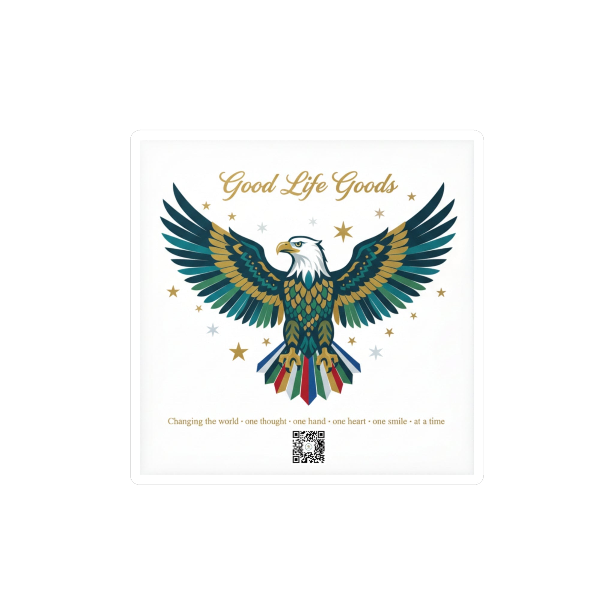 Eagle Kiss-Cut Vinyl Decal — 'Good Life Goods' Patriotic Sticker for Laptops, Water Bottles & Windows - Good Life Goods