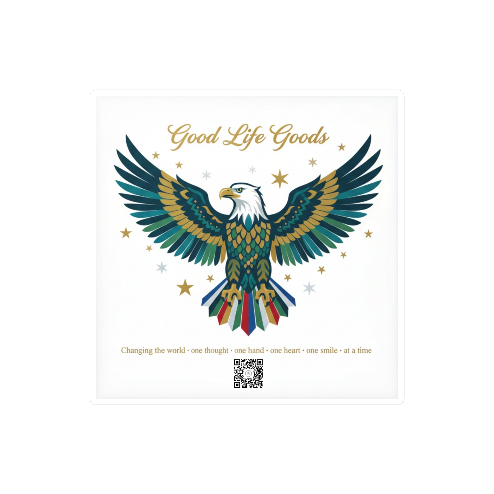 Eagle Kiss-Cut Vinyl Decal — 'Good Life Goods' Patriotic Sticker for Laptops, Water Bottles & Windows - Good Life Goods