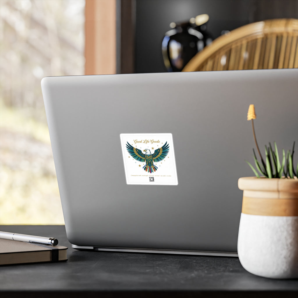 Eagle Kiss-Cut Vinyl Decal — 'Good Life Goods' Patriotic Sticker for Laptops, Water Bottles & Windows - Good Life Goods