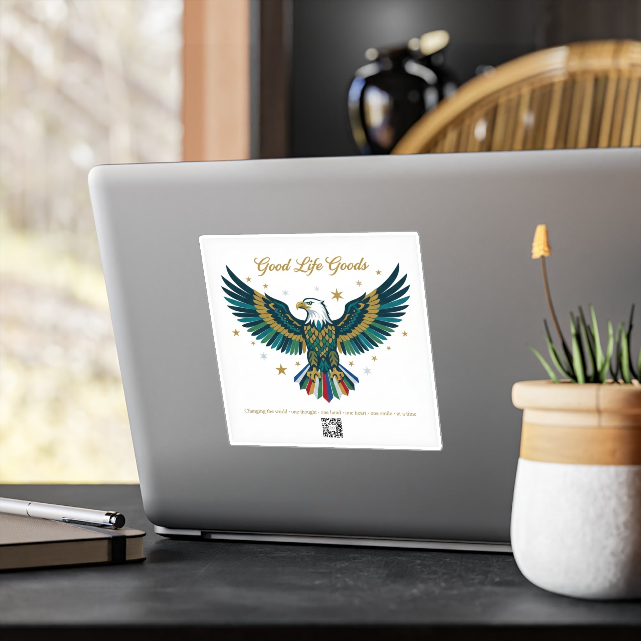 Eagle Kiss-Cut Vinyl Decal — 'Good Life Goods' Patriotic Sticker for Laptops, Water Bottles & Windows - Good Life Goods