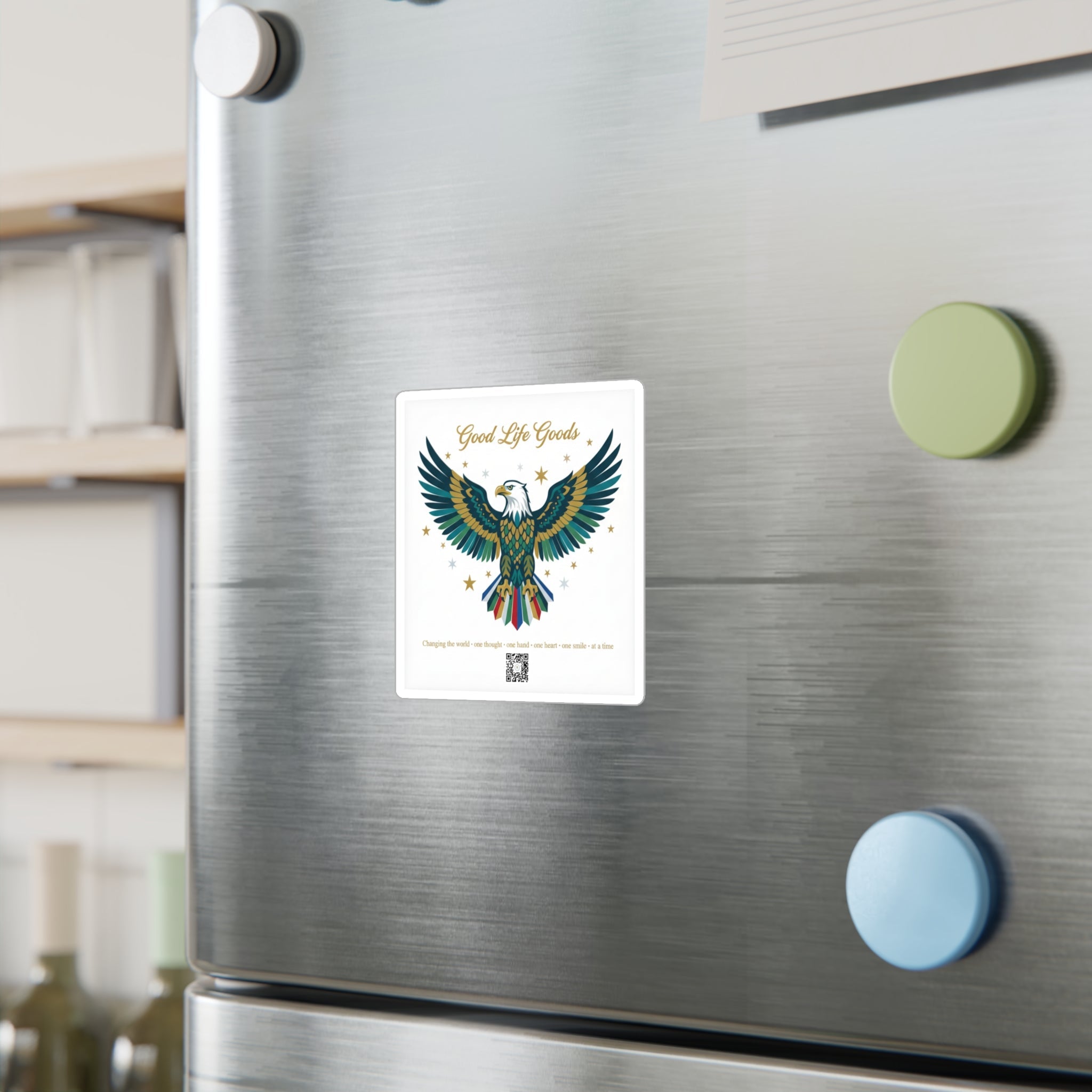 Eagle Kiss-Cut Vinyl Decal — 'Good Life Goods' Patriotic Sticker for Laptops, Water Bottles & Windows - Good Life Goods
