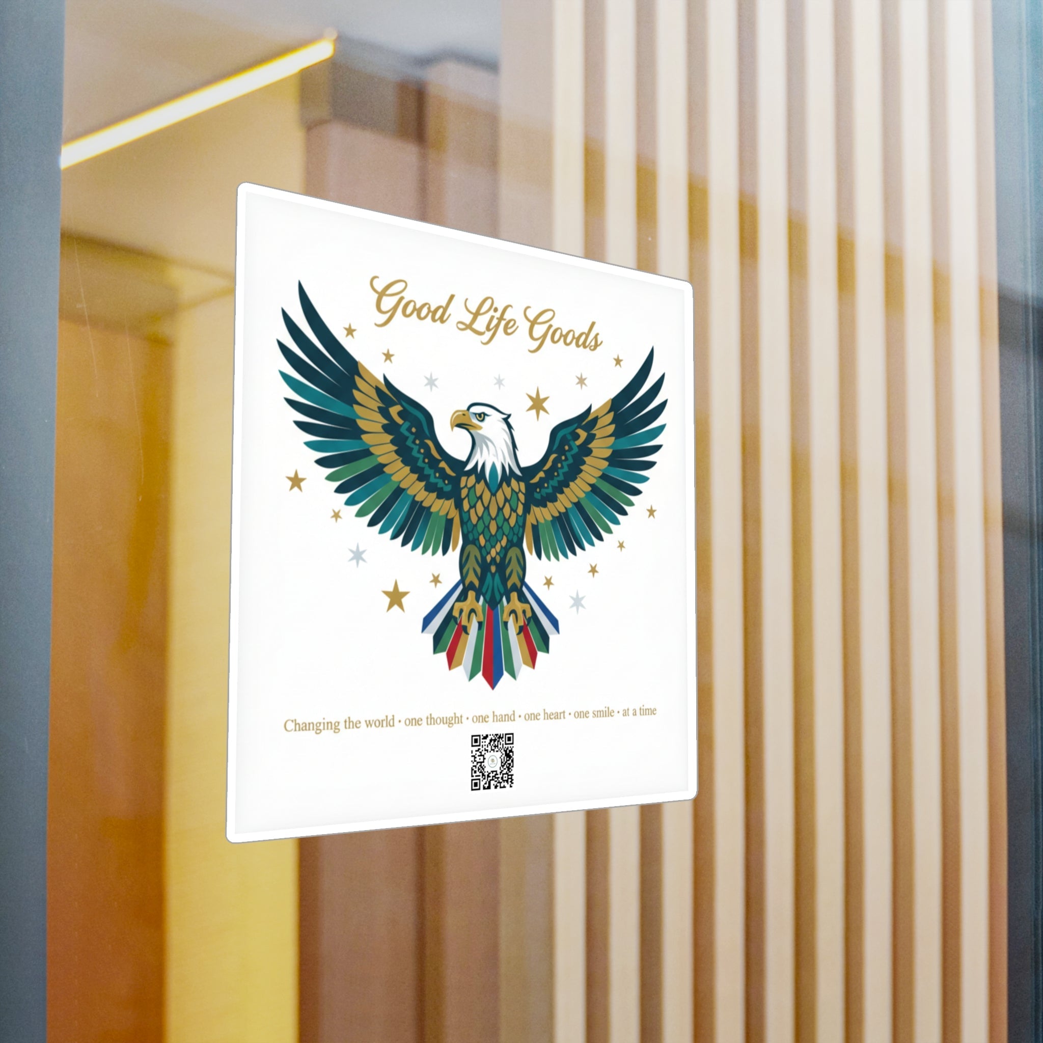 Eagle Kiss-Cut Vinyl Decal — 'Good Life Goods' Patriotic Sticker for Laptops, Water Bottles & Windows - Good Life Goods