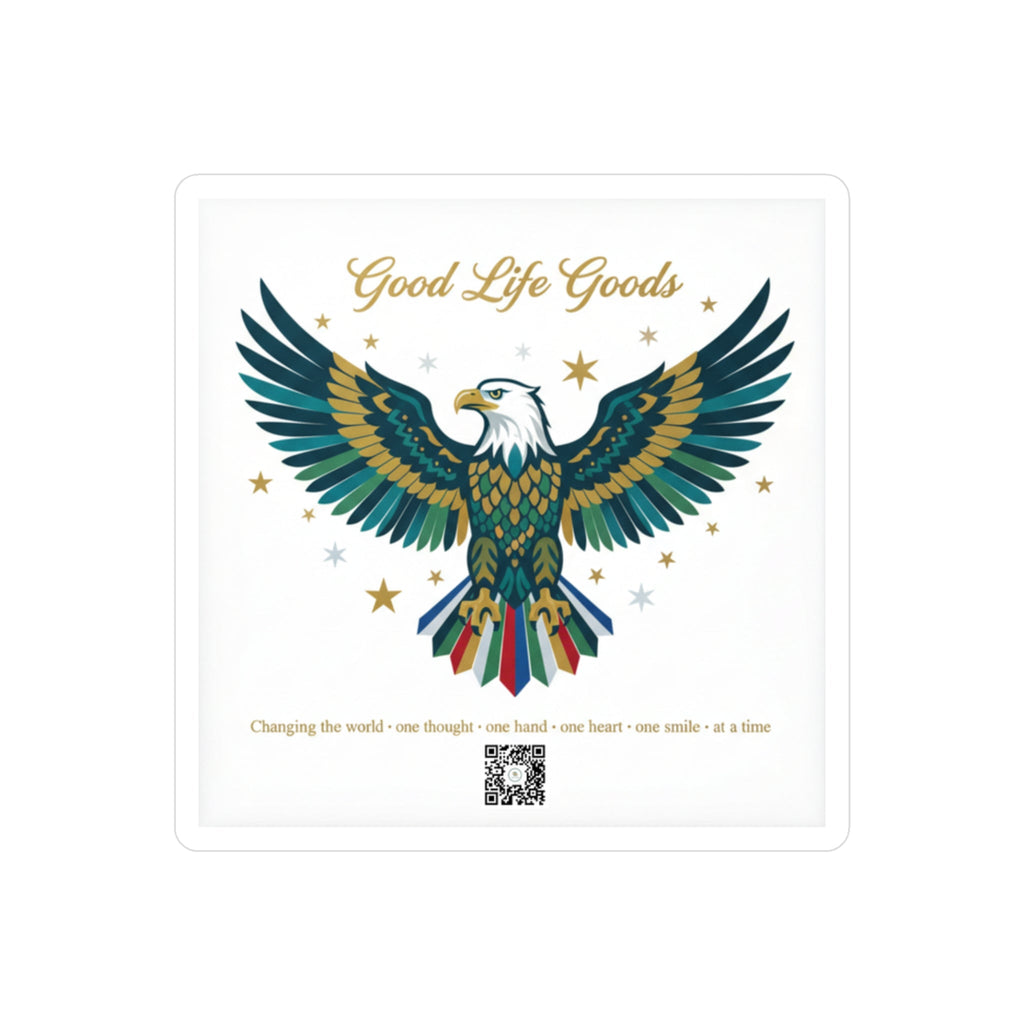 Eagle Kiss-Cut Vinyl Decal — 'Good Life Goods' Patriotic Sticker for Laptops, Water Bottles & Windows - Good Life Goods