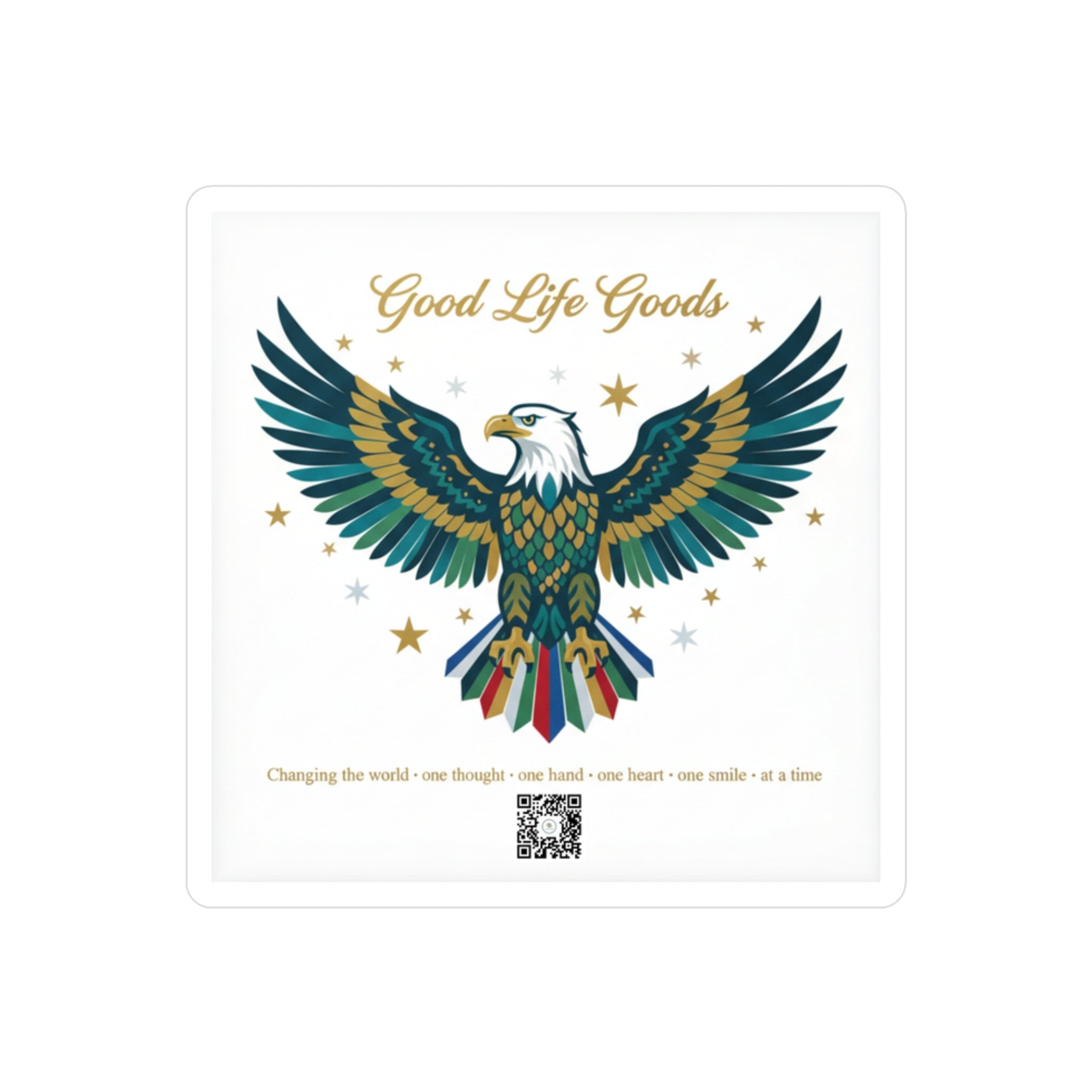 Eagle Kiss-Cut Vinyl Decal — 'Good Life Goods' Patriotic Sticker for Laptops, Water Bottles & Windows - Good Life Goods