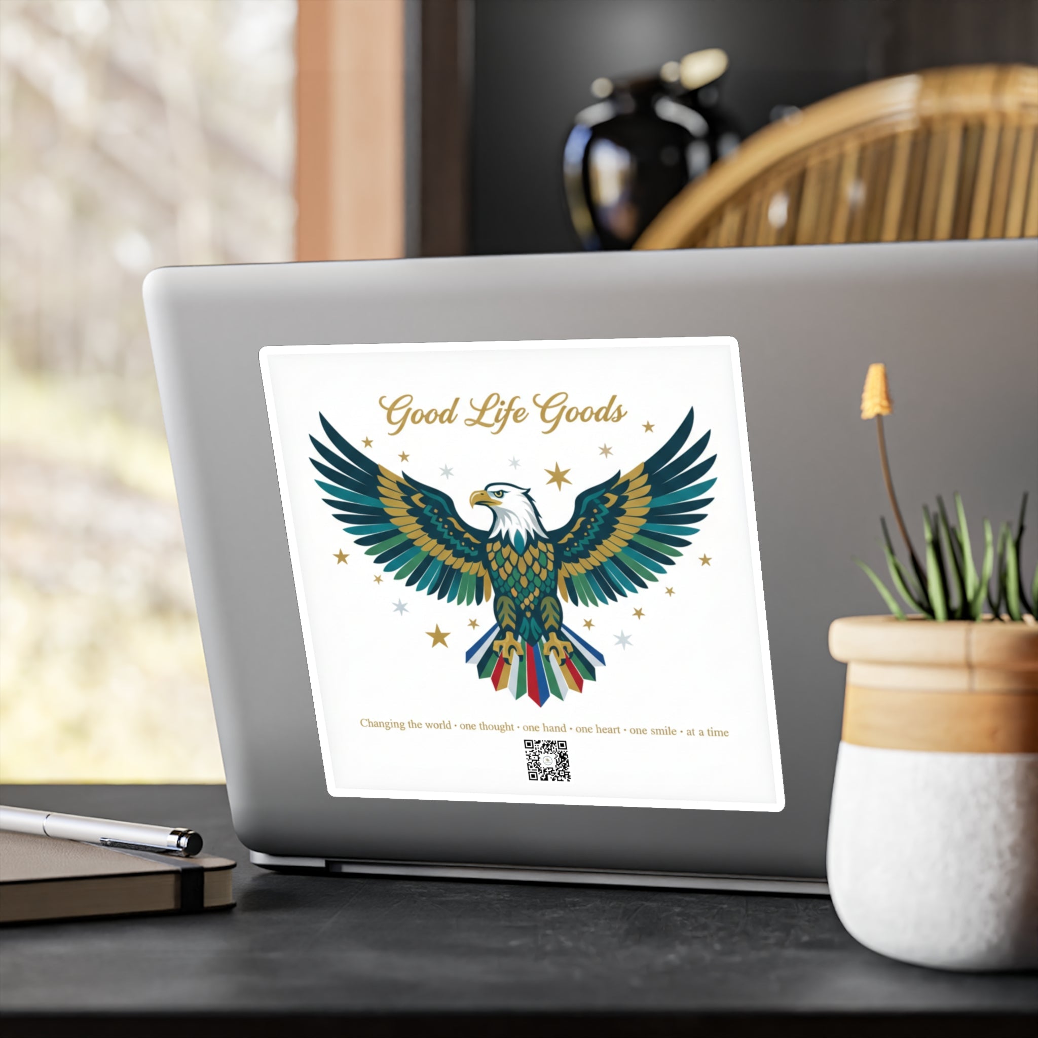 Eagle Kiss-Cut Vinyl Decal — 'Good Life Goods' Patriotic Sticker for Laptops, Water Bottles & Windows - Good Life Goods