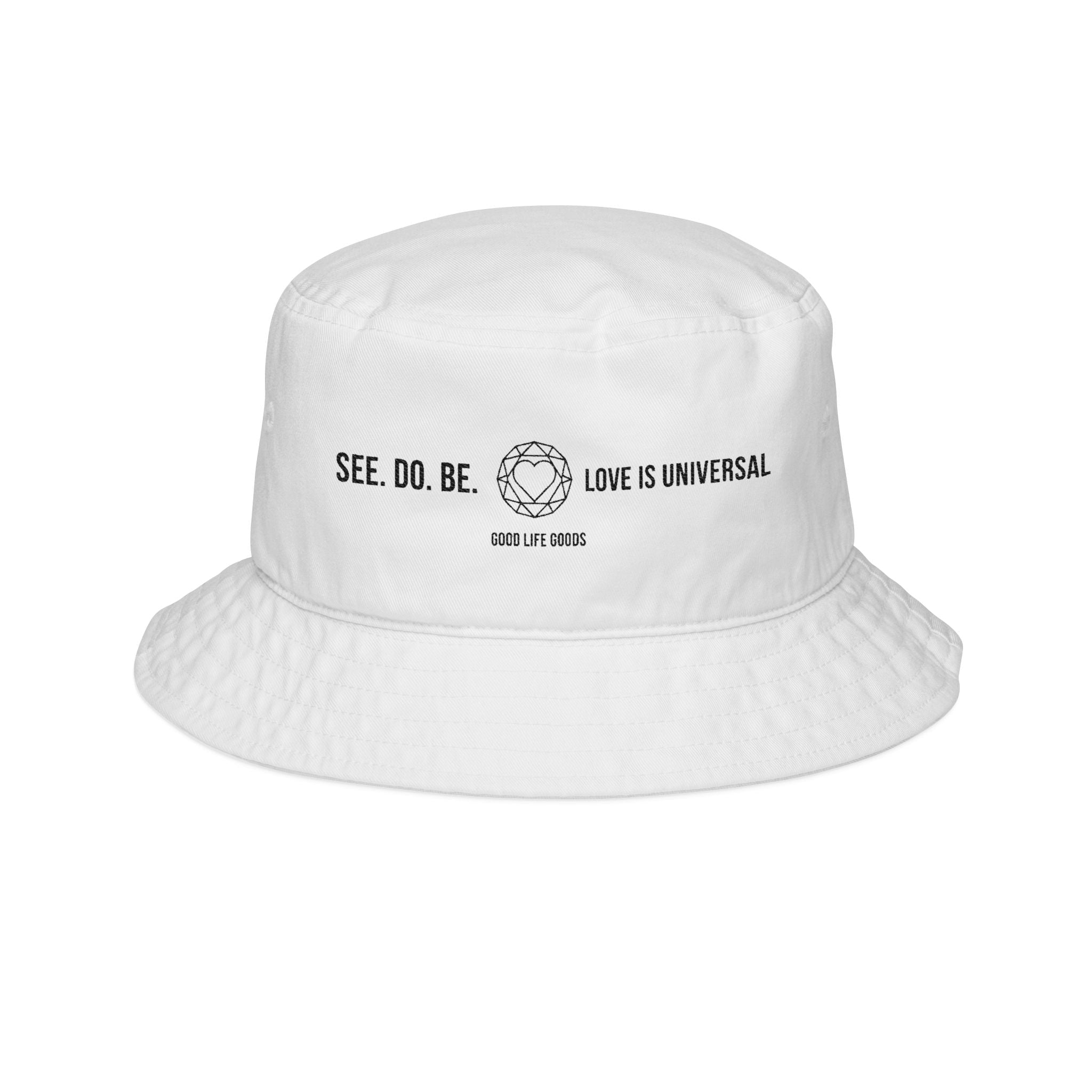 Embroidered Bucket Hat — Minimal Globe Logo Sun Hat - Good Life Goods