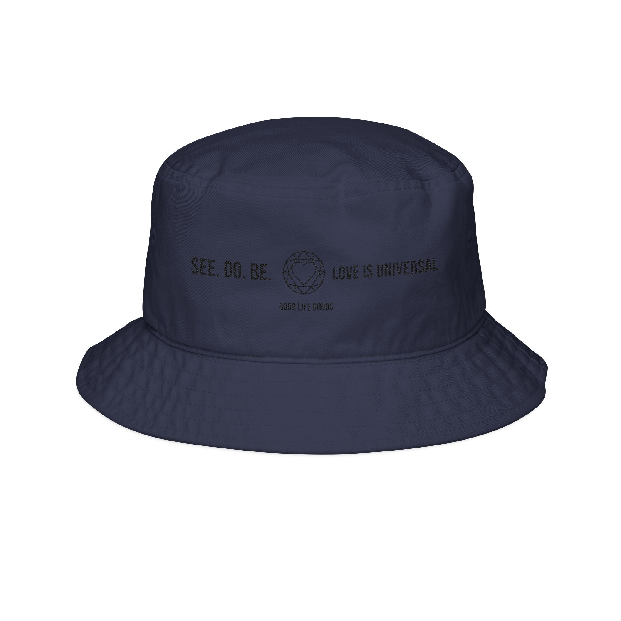 Embroidered Bucket Hat — Minimal Globe Logo Sun Hat - Good Life Goods