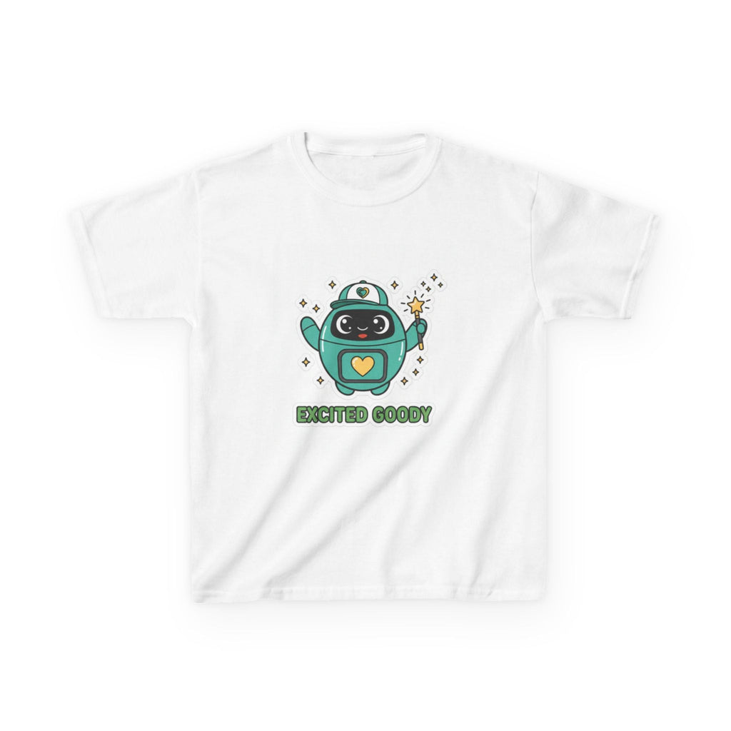 Excited Goody Youth T-Shirt | Goody Universe Magic Wand Kids Robot Tee - Good Life Goods