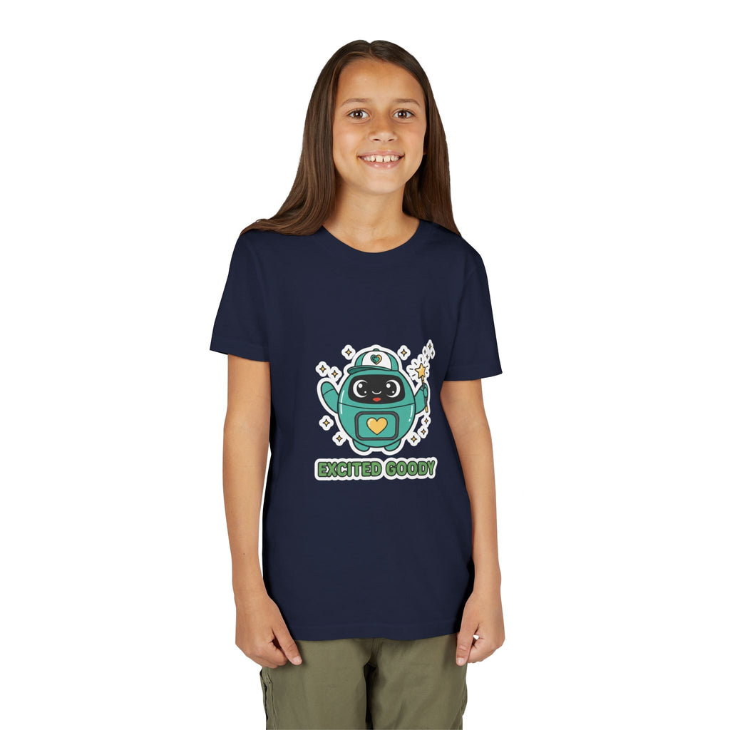 Excited Goody Youth T-Shirt | Goody Universe Magic Wand Kids Robot Tee - Good Life Goods
