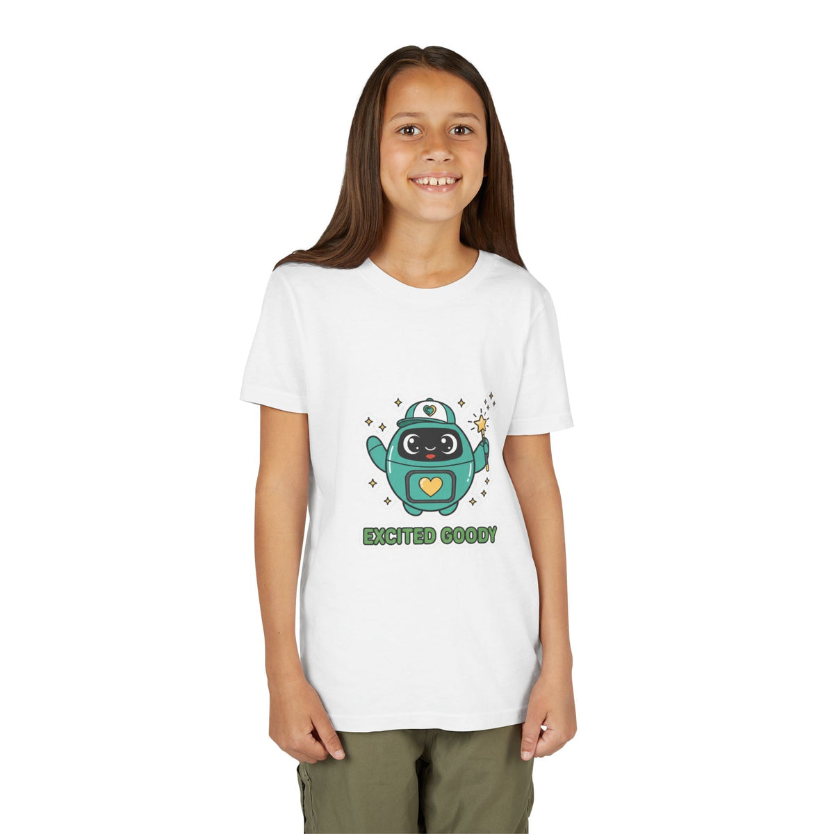 Excited Goody Youth T-Shirt | Goody Universe Magic Wand Kids Robot Tee - Good Life Goods