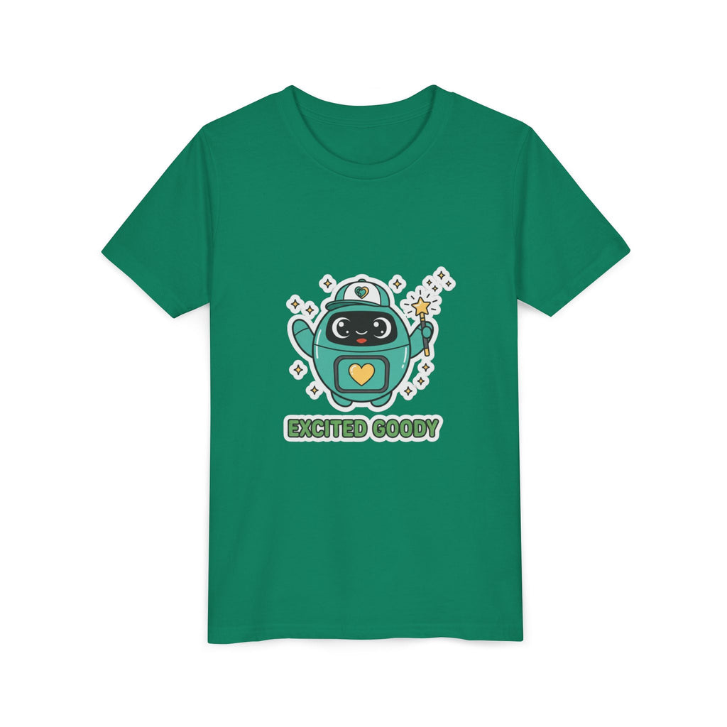 Excited Goody Youth T-Shirt | Goody Universe Magic Wand Kids Robot Tee - Good Life Goods